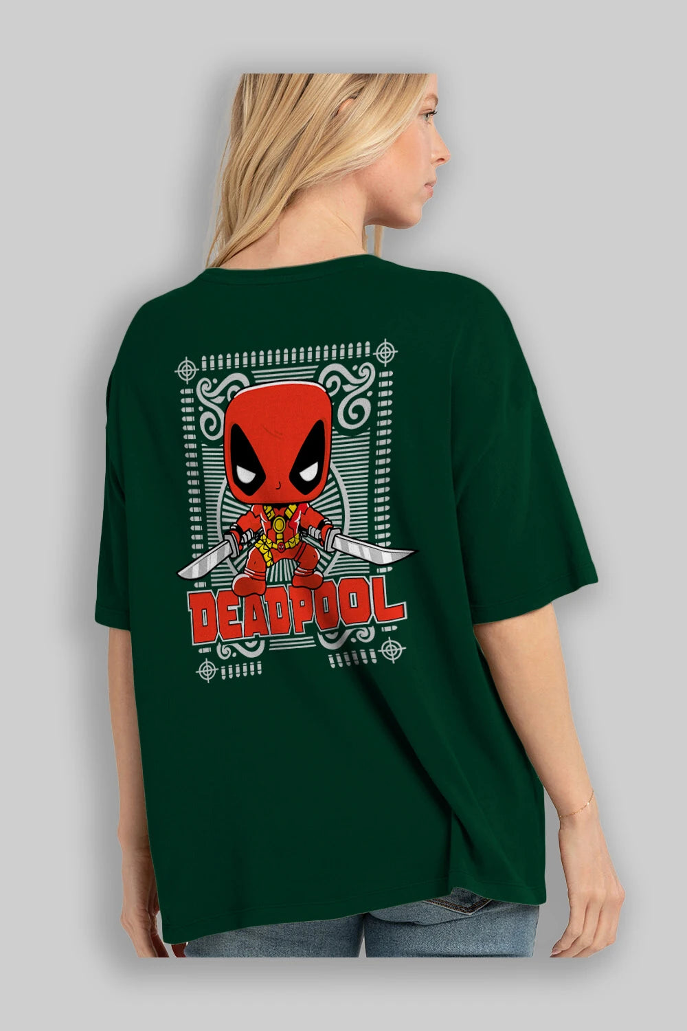 Deadpool (17) Arka Baskılı Oversize t-shirt Erkek Kadın Unisex %100 Pamuk Bisiklet Yaka tişort