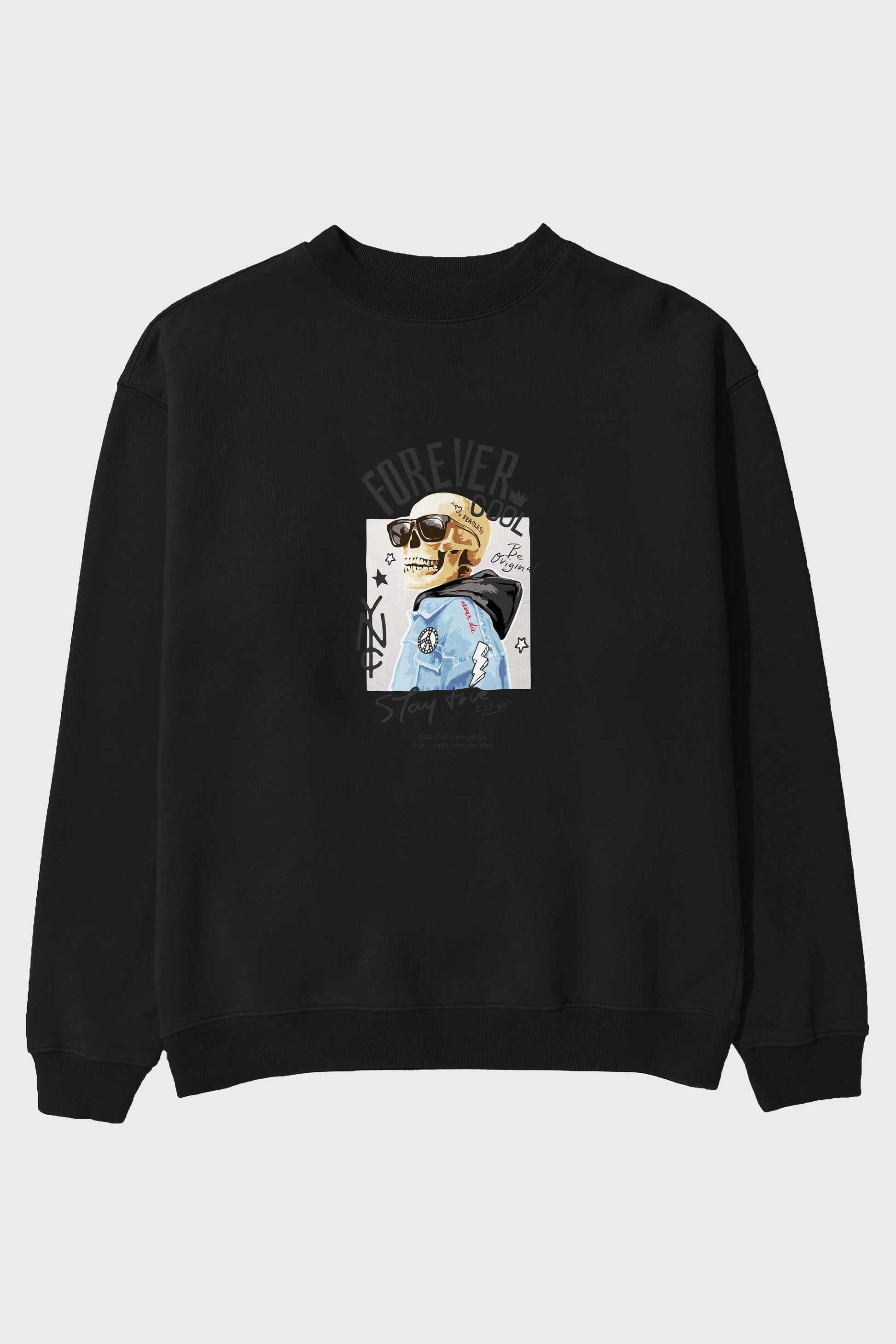 Teddy Bear Forever Cool Ön Baskılı Oversize Sweatshirt Erkek Kadın Unisex