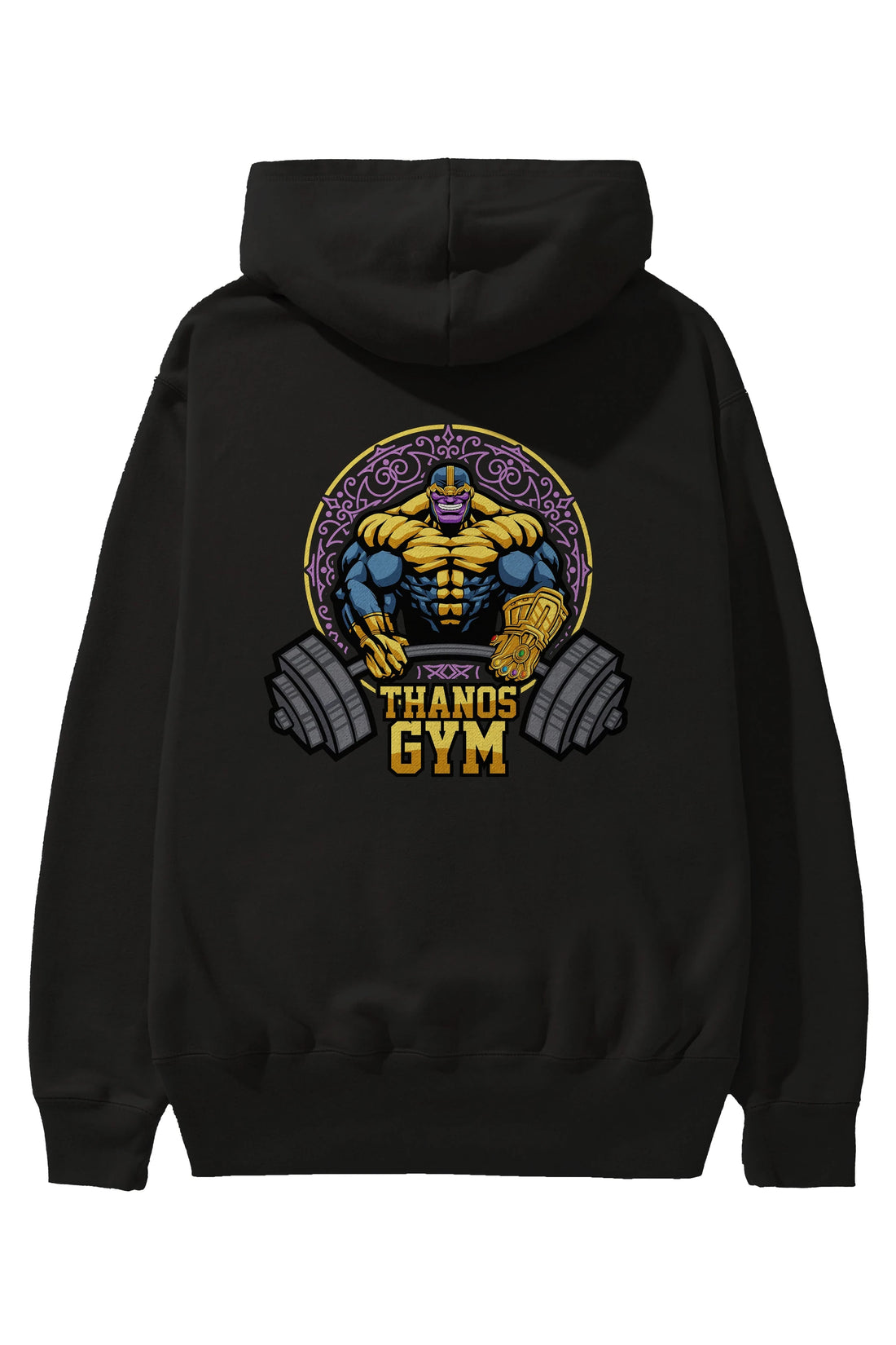 Thanos GYM Arka Baskılı Hoodie Oversize Kapüşonlu Sweatshirt Erkek Kadın Unisex