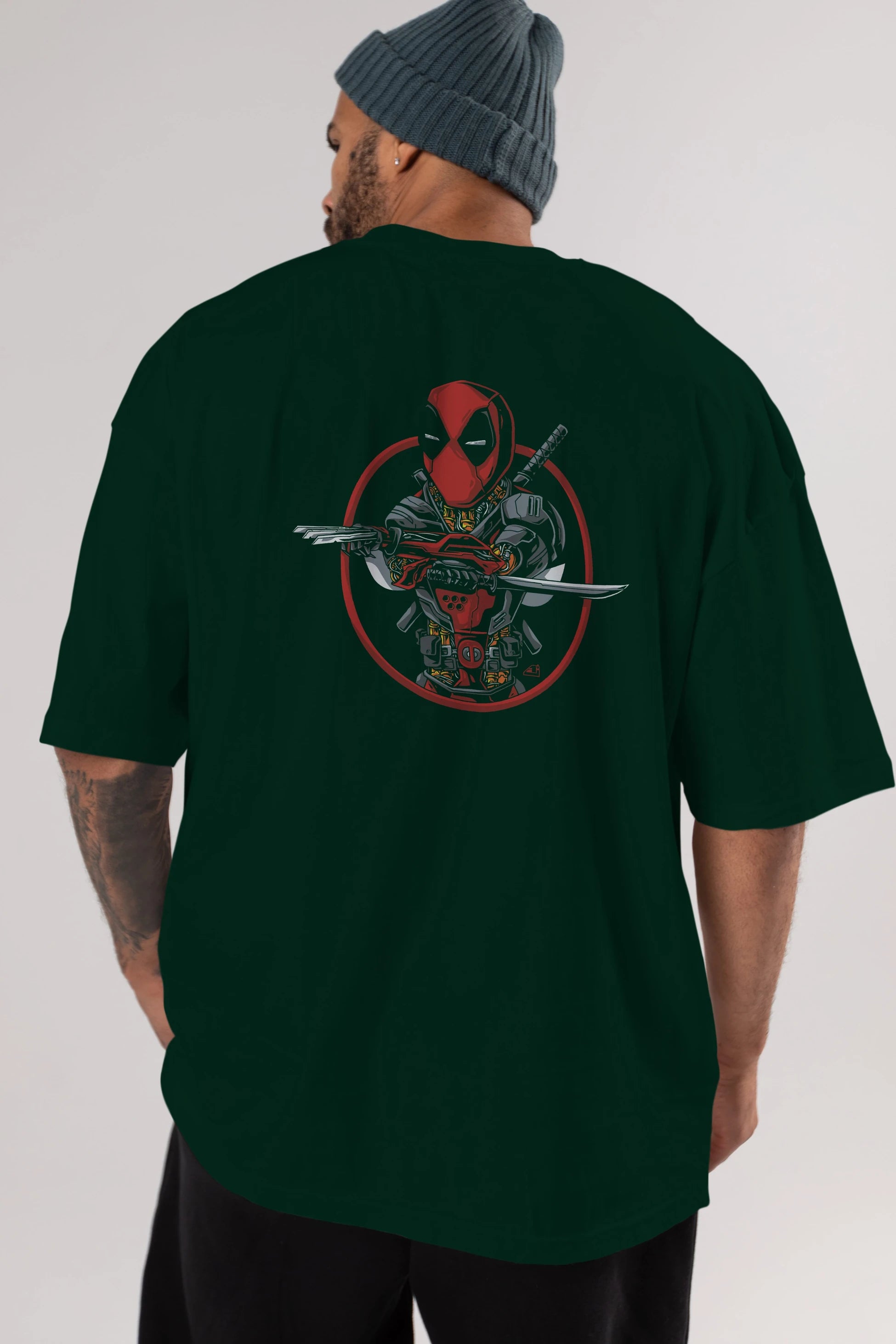 Deadpool (5) Arka Baskılı Oversize t-shirt Erkek Kadın Unisex %100 Pamuk Bisiklet Yaka tişort