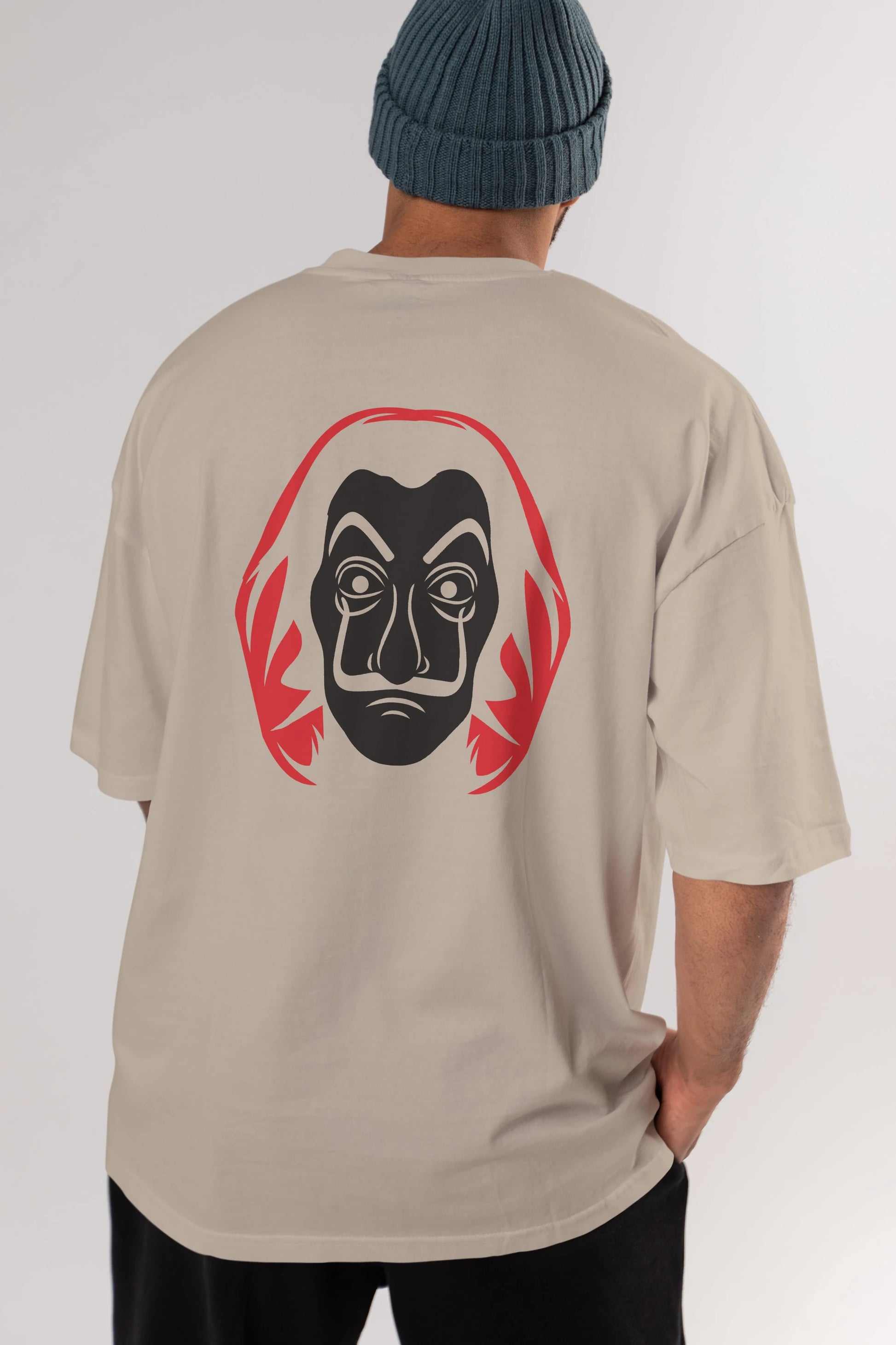 La Casa De Papel (8) Arka Baskılı Oversize t-shirt Erkek Kadın Unisex %100 Pamuk Bisiklet Yaka tişort
