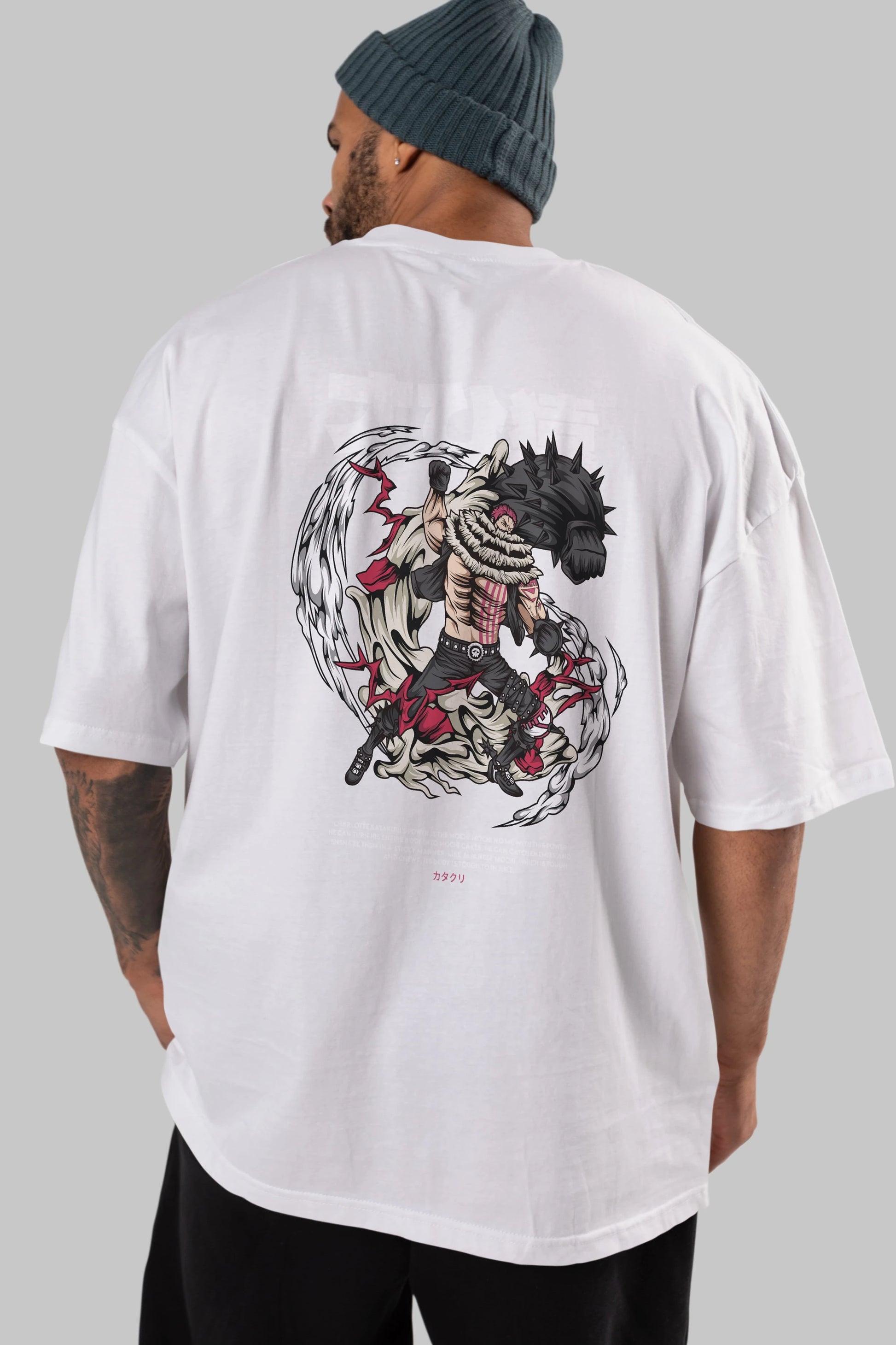 Katakuri Anime Arka Baskılı Oversize t-shirt Erkek Kadın Unisex