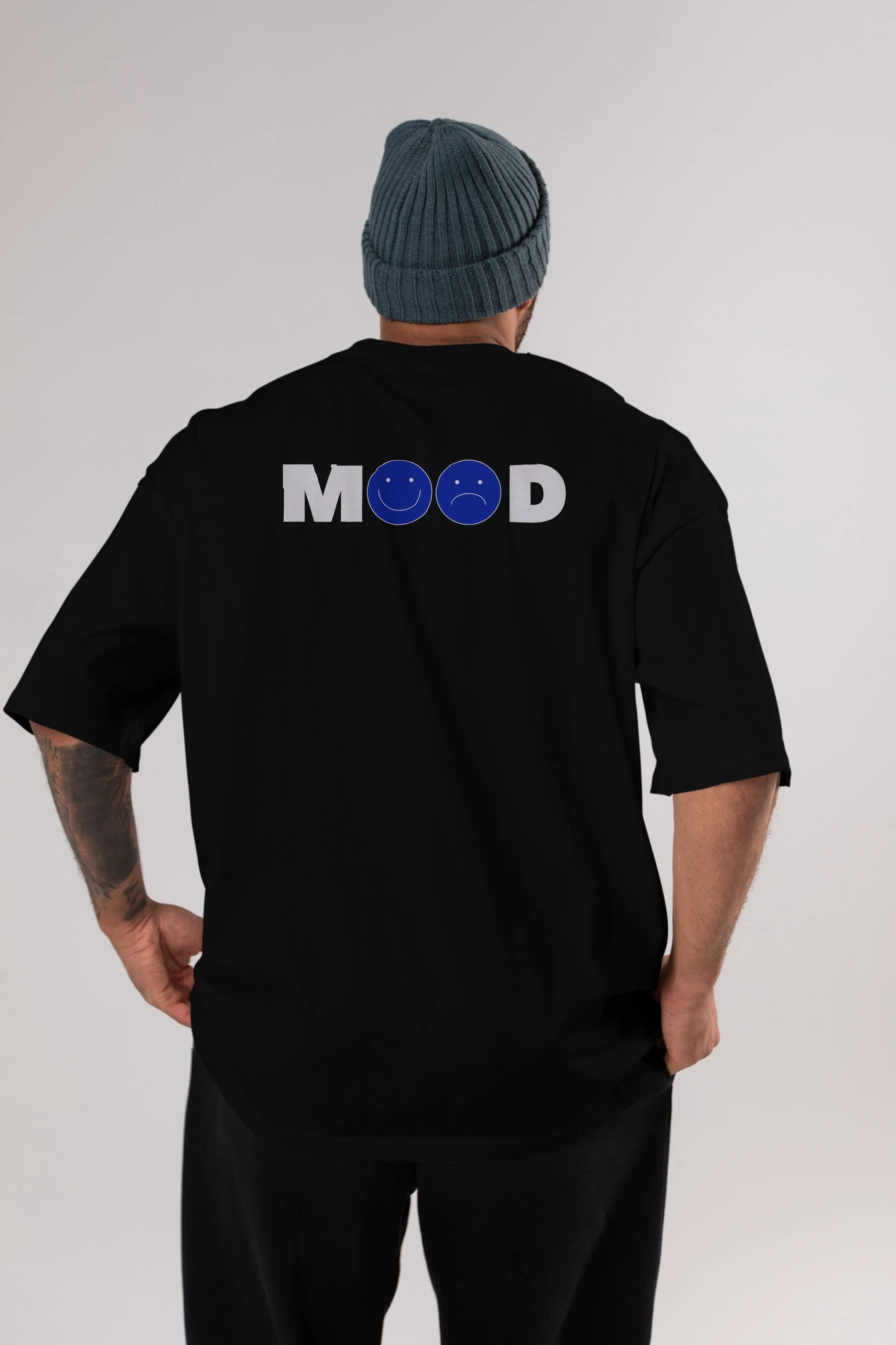 Mood Arka Baskılı Oversize t-shirt Erkek Kadın Unisex