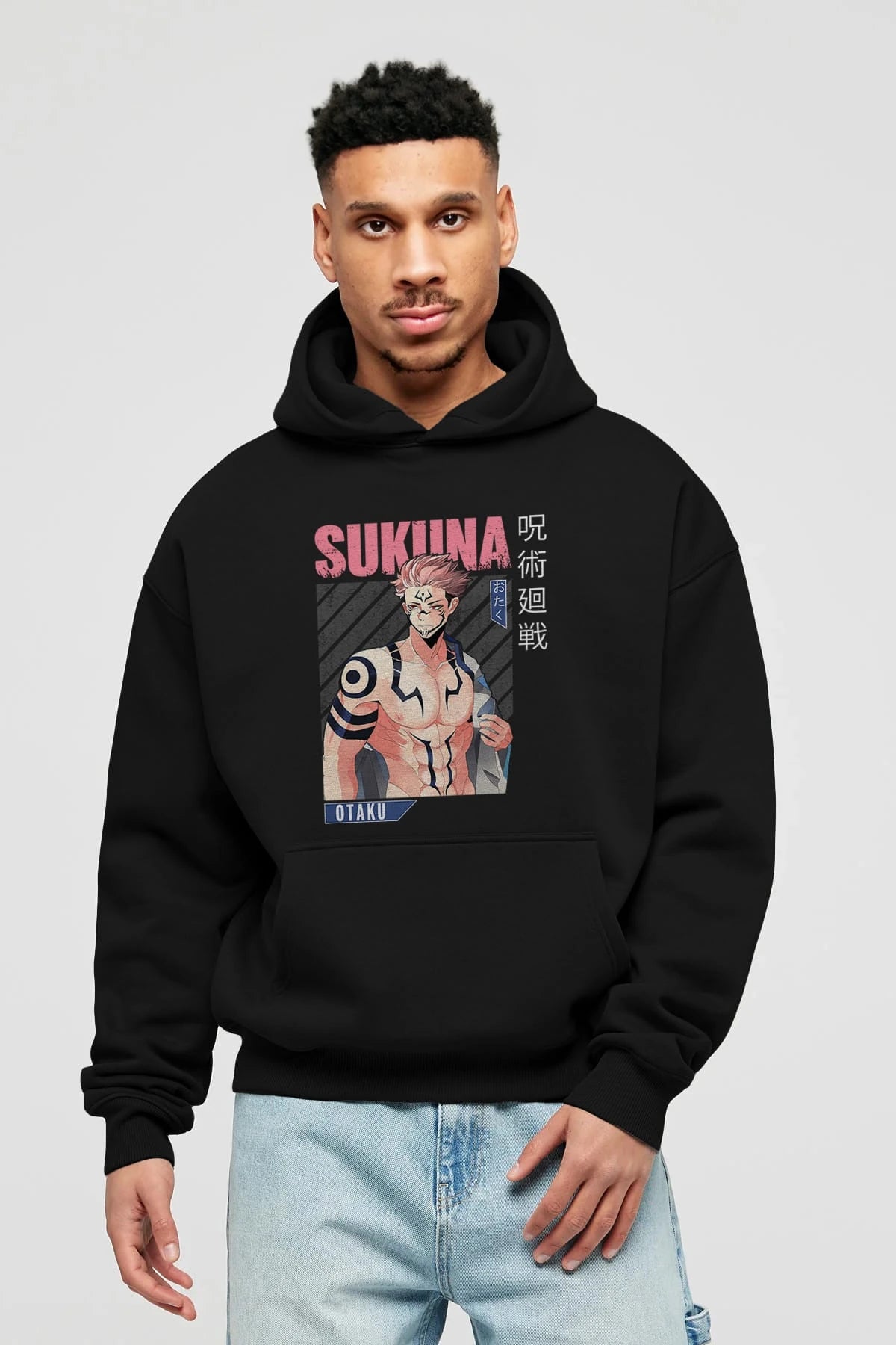 Sukuna Ryoumen 1 Anime Ön Baskılı Hoodie Oversize Kapüşonlu Sweatshirt Erkek Kadın Unisex