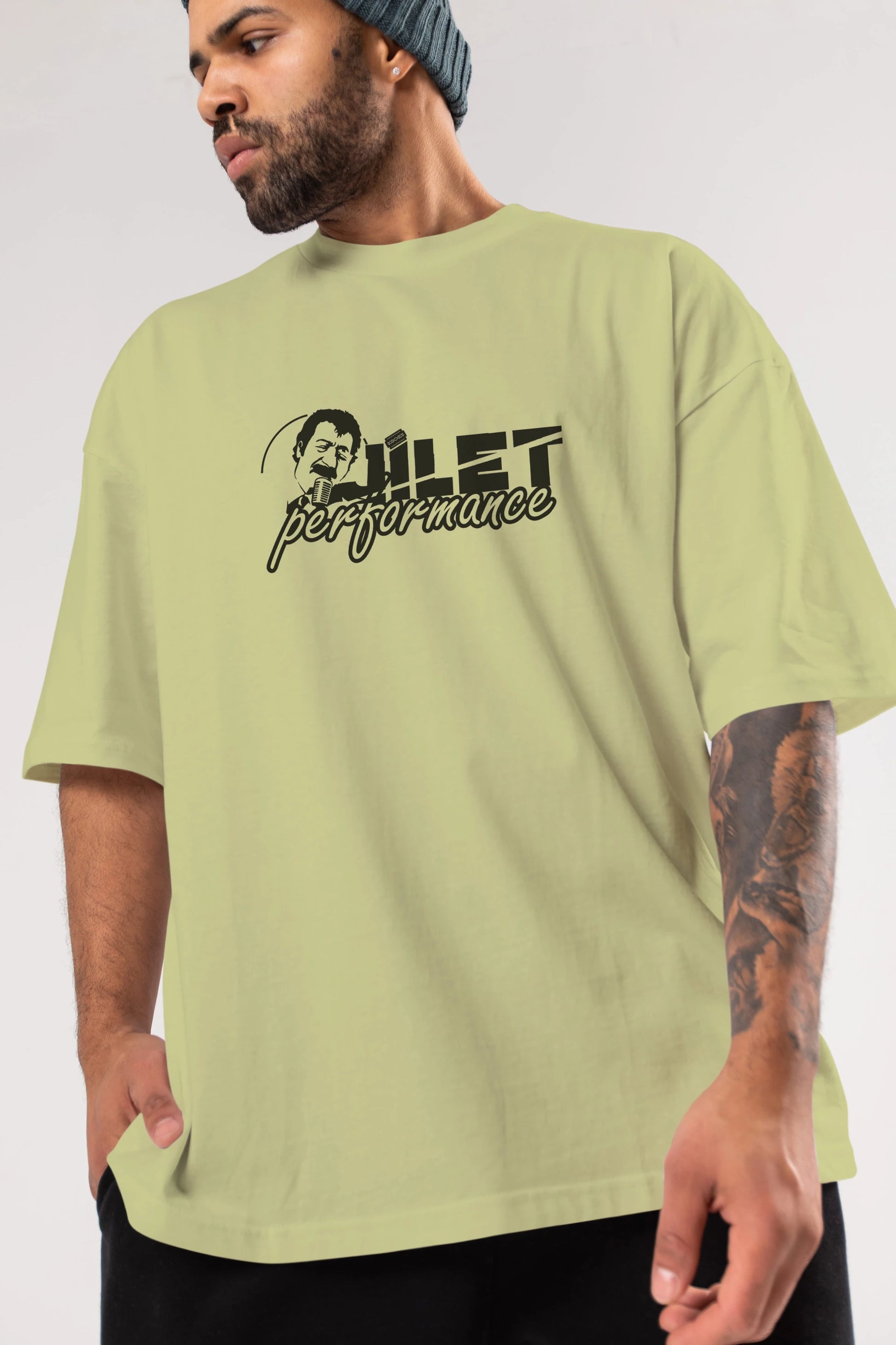 Jilet Performance Ön Baskılı Oversize t-shirt %100 pamuk Erkek Kadın Unisex