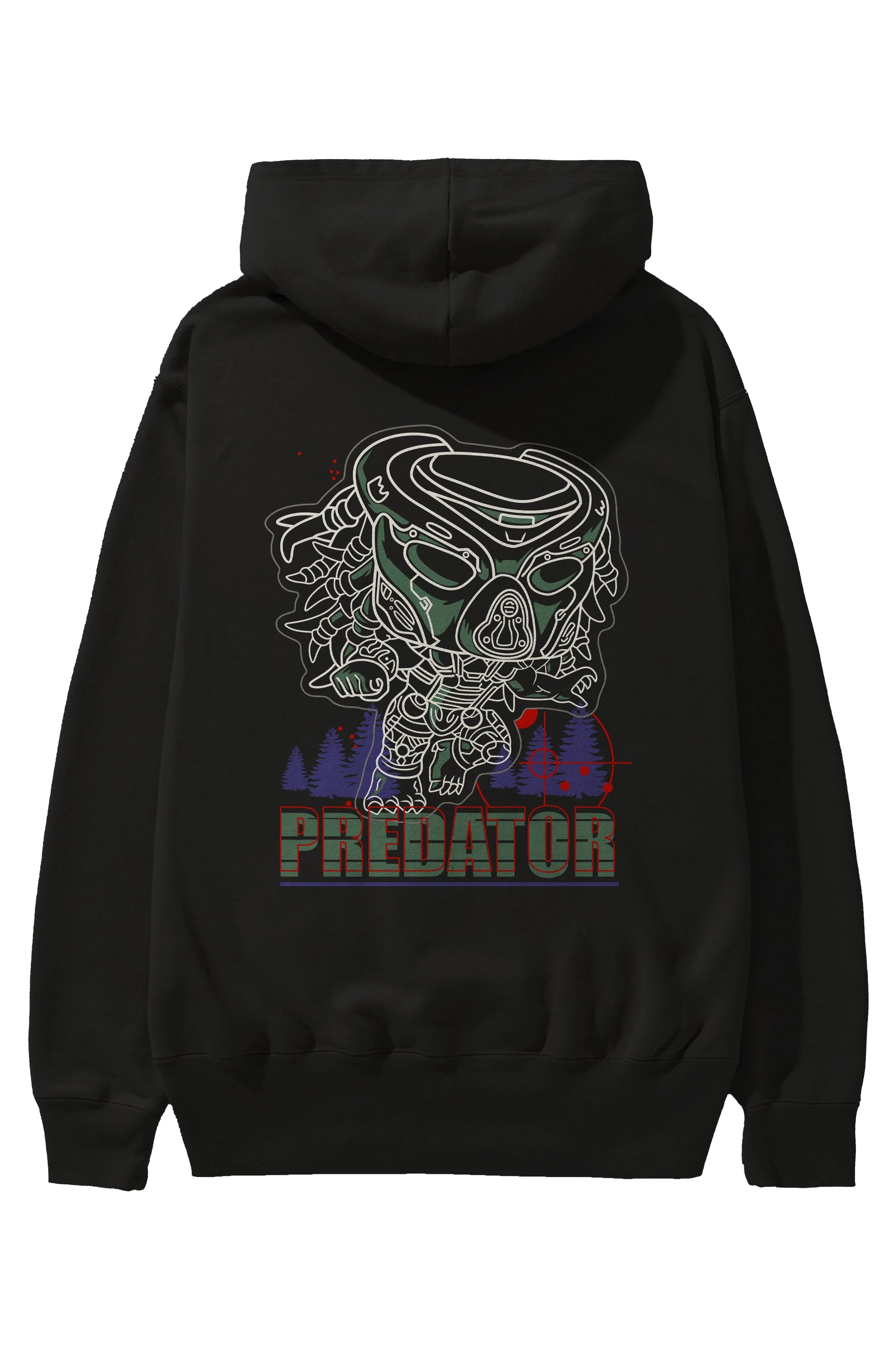 Predator Arka Baskılı Hoodie Oversize Kapüşonlu Sweatshirt Erkek Kadın Unisex