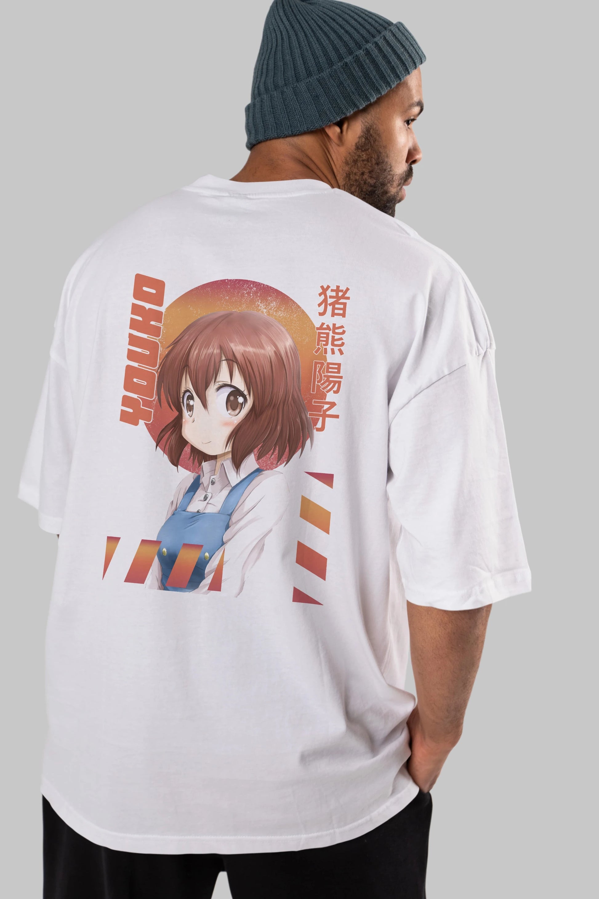Youko Inokuma 5 Anime Arka Baskılı Oversize t-shirt Erkek Kadın Unisex
