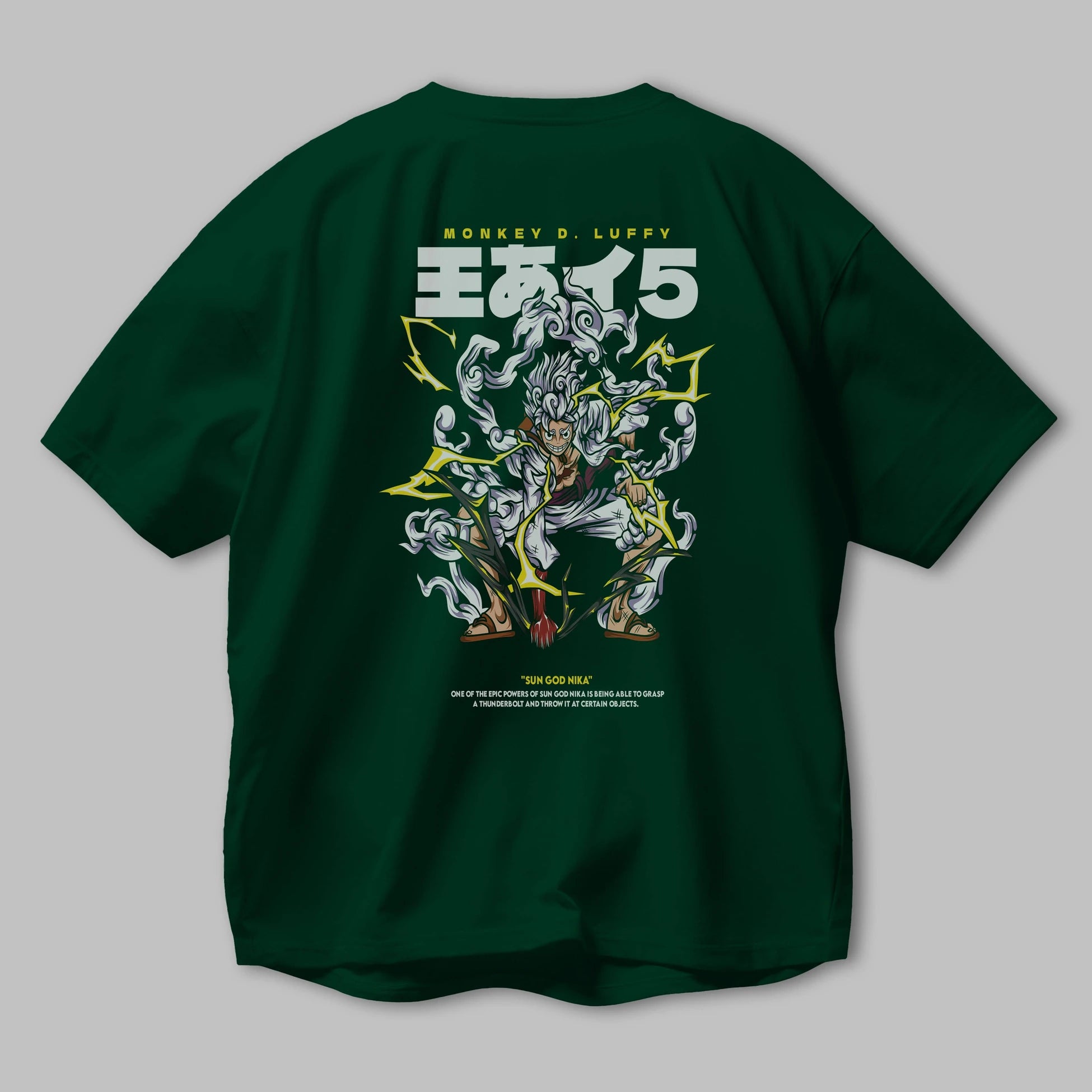 Monkey D. Luffy GEAR5 1 Anime Arka Baskılı Oversize t-shirt Erkek Kadın Unisex