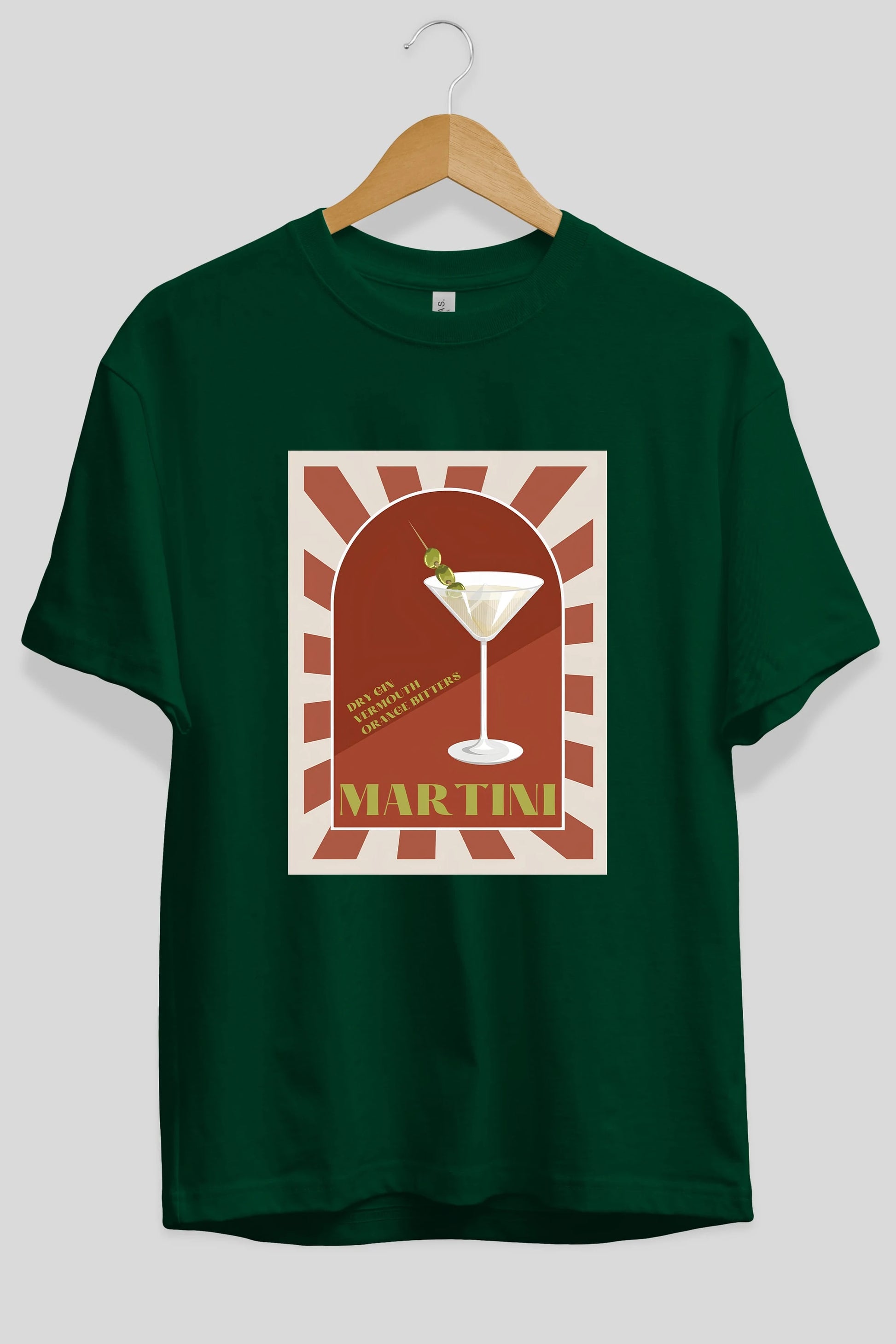 Martini 2 Ön Baskılı Oversize t-shirt Erkek Kadın Unisex %100 Pamuk Bisiklet Yaka tişort