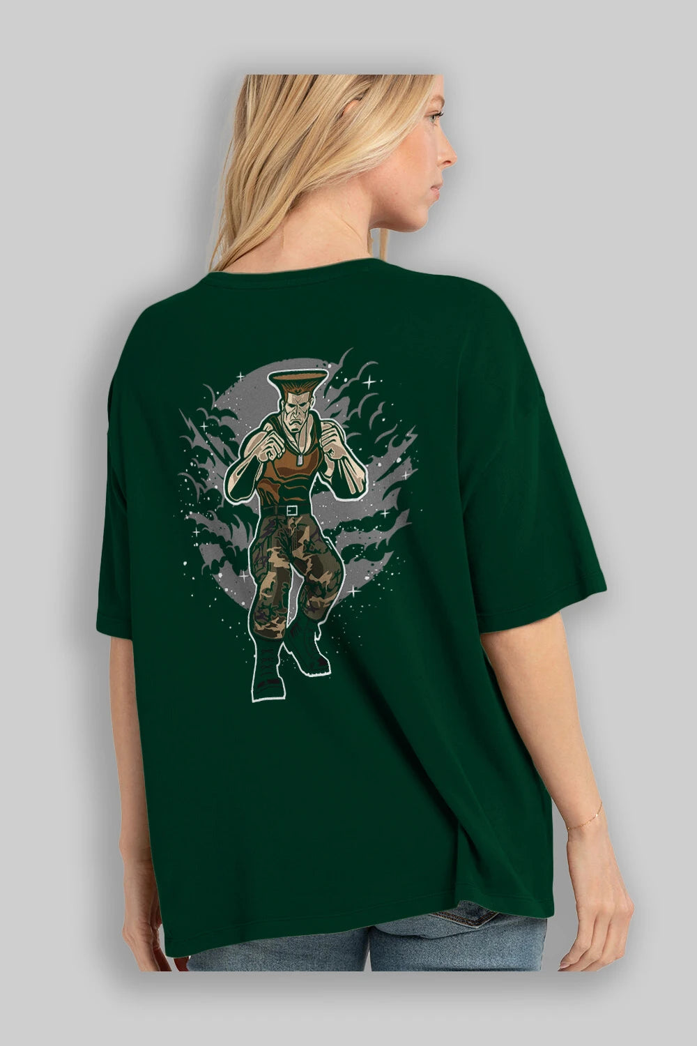 Guile Arka Baskılı Oversize t-shirt Erkek Kadın Unisex %100 Pamuk