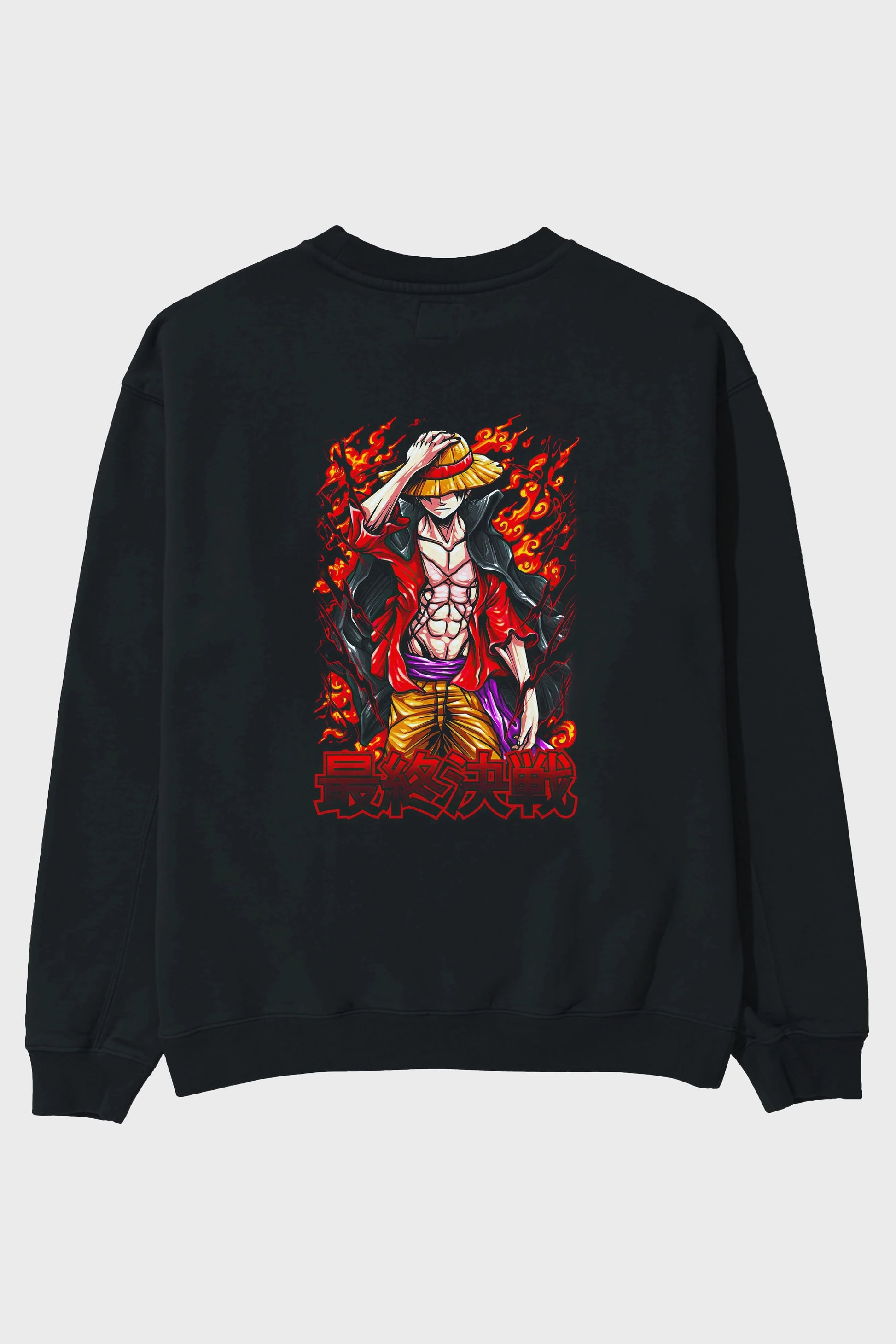 MONKEY D. LUFFY (3) Anime Arka Baskılı Oversize Sweatshirt Erkek Kadın Unisex