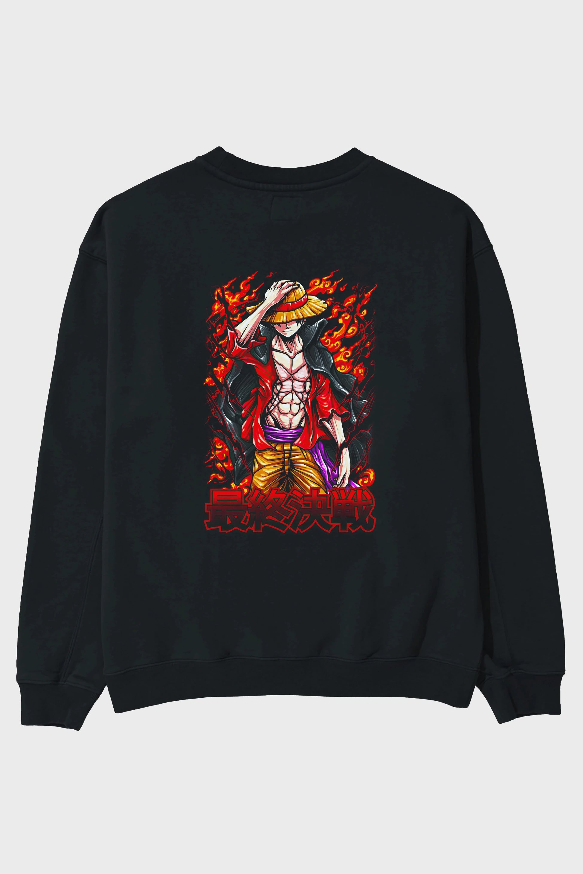 MONKEY D. LUFFY (3) Anime Arka Baskılı Oversize Sweatshirt Erkek Kadın Unisex