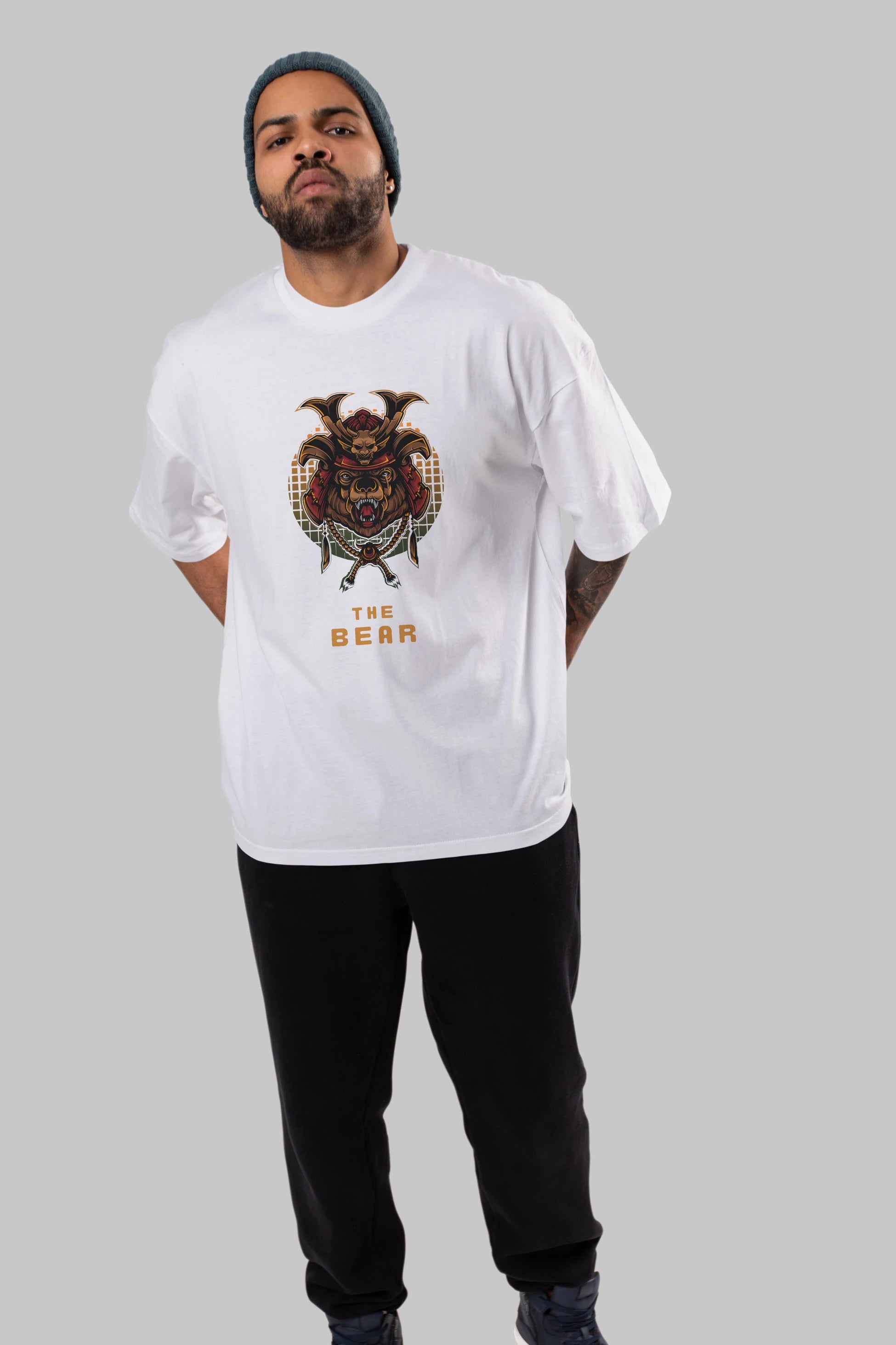 The Bear 2 Ön Baskılı Oversize t-shirt Erkek Kadın Unisex %100 Pamuk
