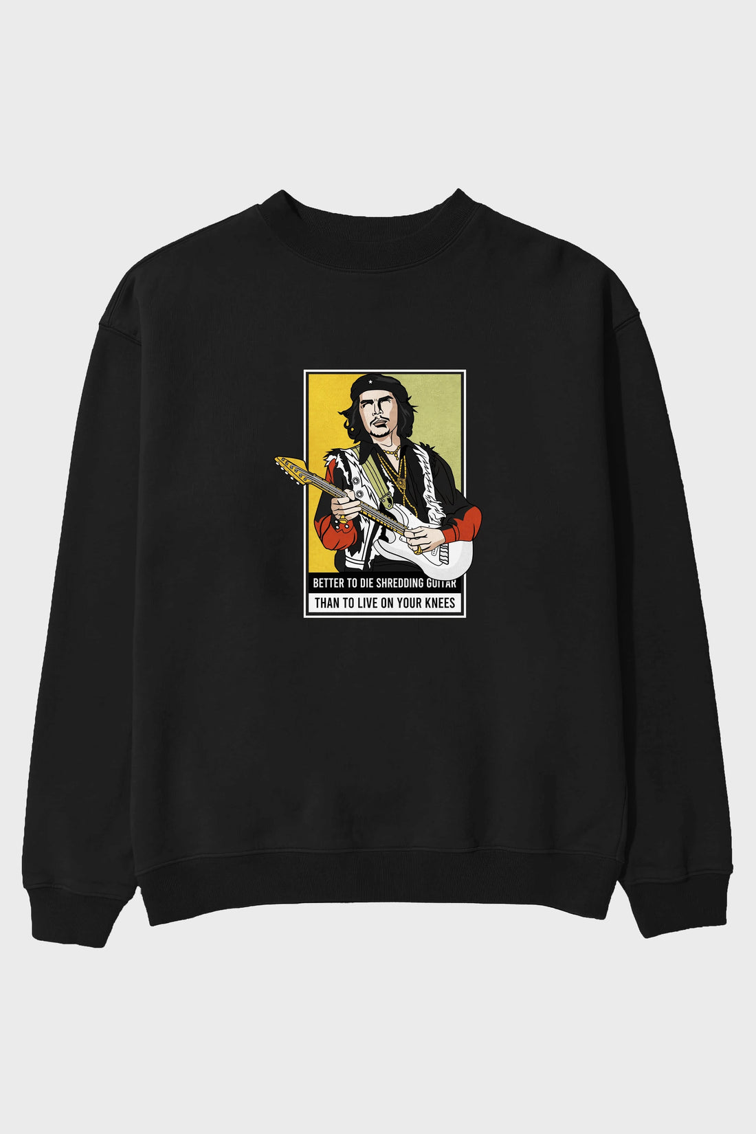 Che Guevara Hendrix Ön Baskılı Oversize Sweatshirt Erkek Kadın Unisex