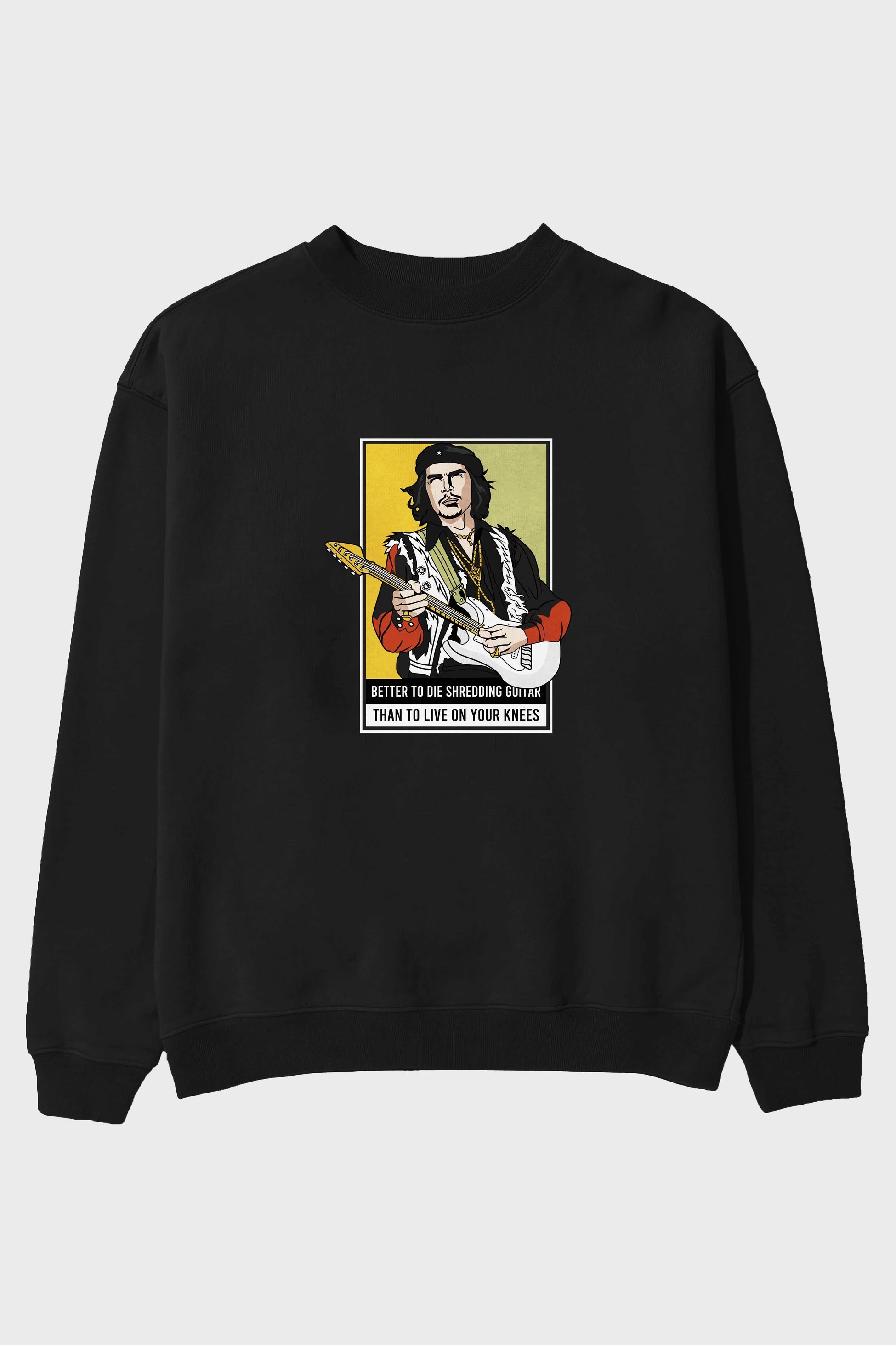 Che Guevara Hendrix Ön Baskılı Oversize Sweatshirt Erkek Kadın Unisex