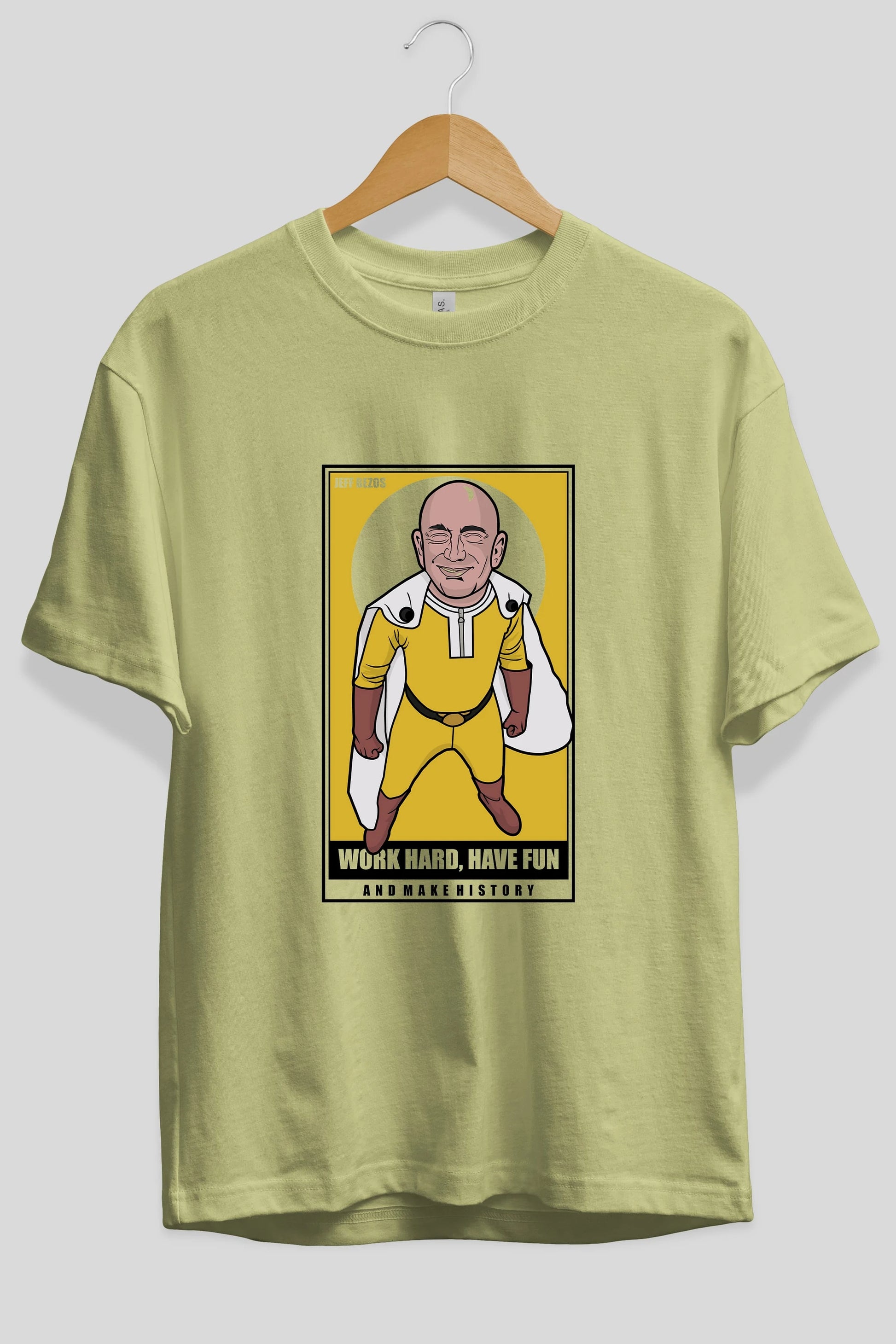 Jeff Bezos Saitama Ön Baskılı Oversize t-shirt Erkek Kadın Unisex %100 Pamuk tişort