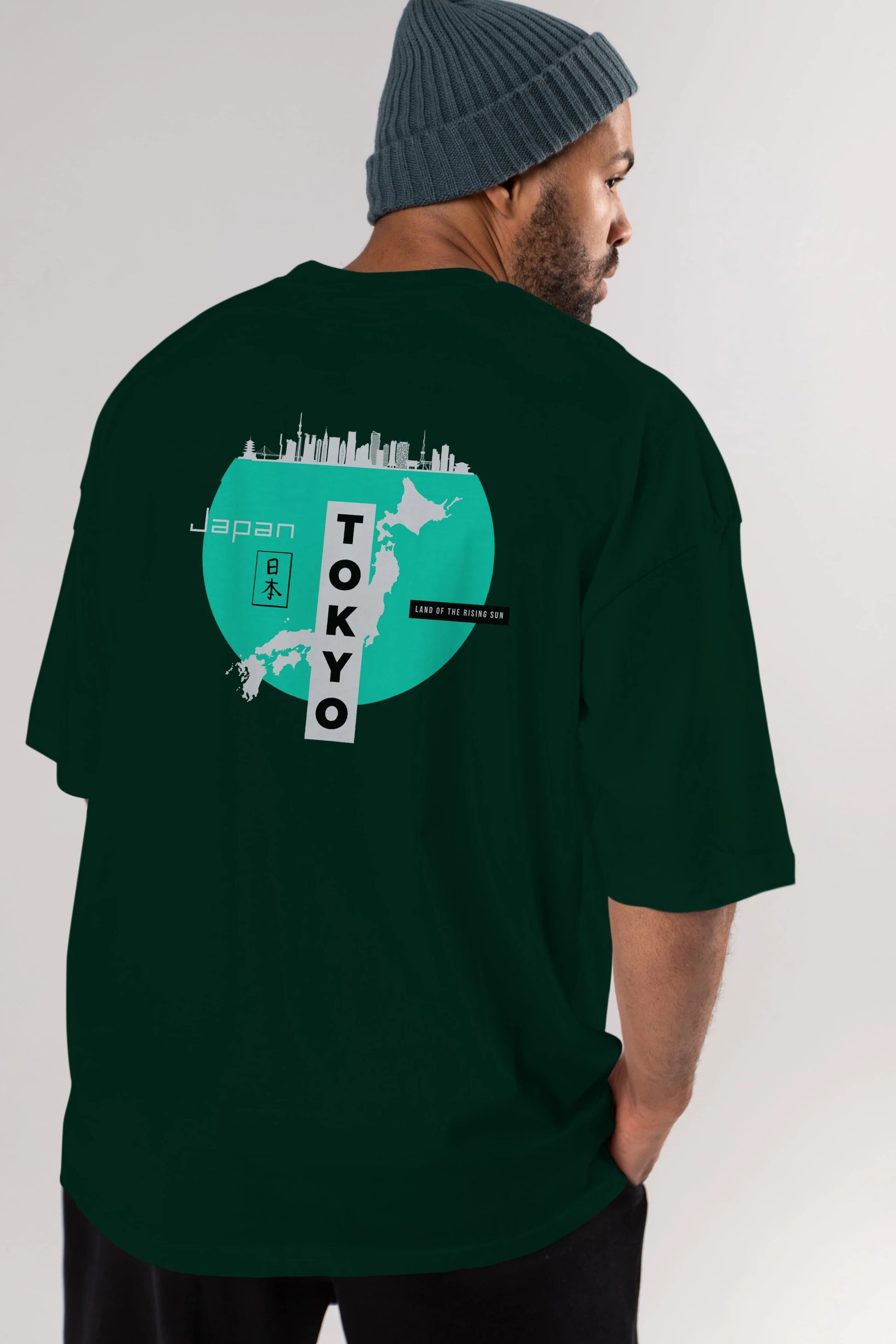 Japan Tokyo Arka Baskılı Oversize t-shirt Erkek Kadın Unisex