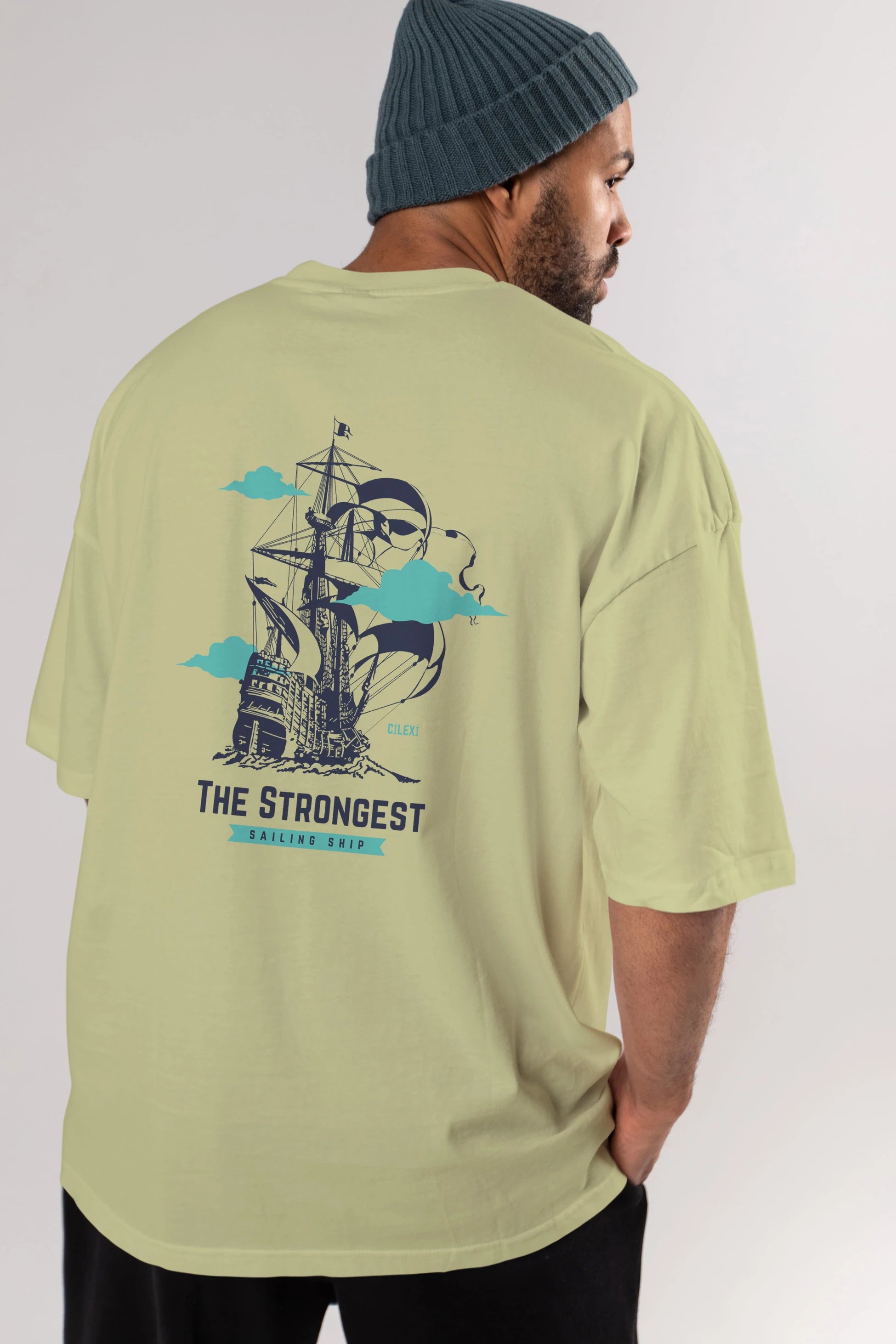 The Strongest Yazılı Arka Baskılı Oversize t-shirt Erkek Kadın Unisex