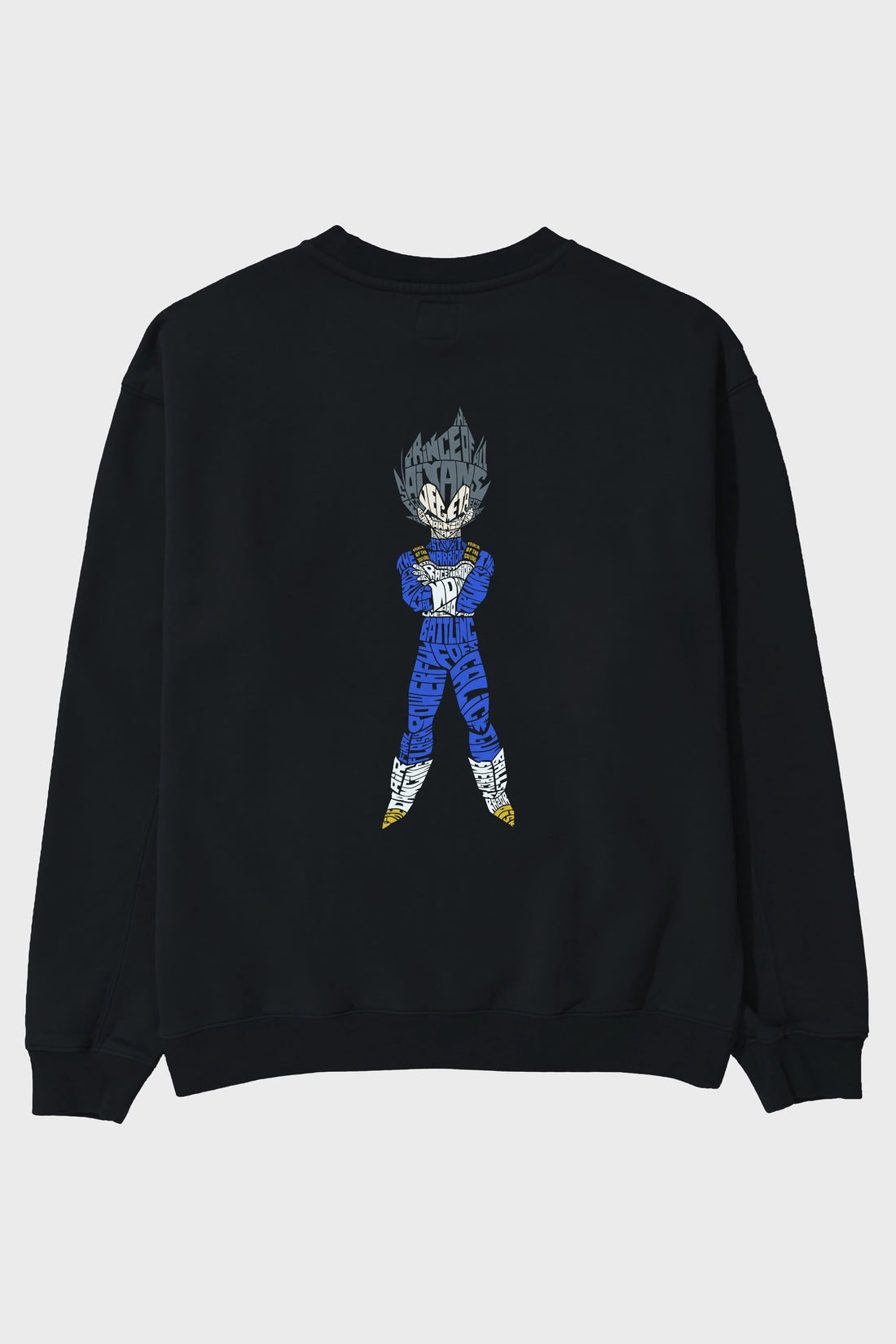 Vegeta Arka Baskılı Oversize Sweatshirt Erkek Kadın Unisex
