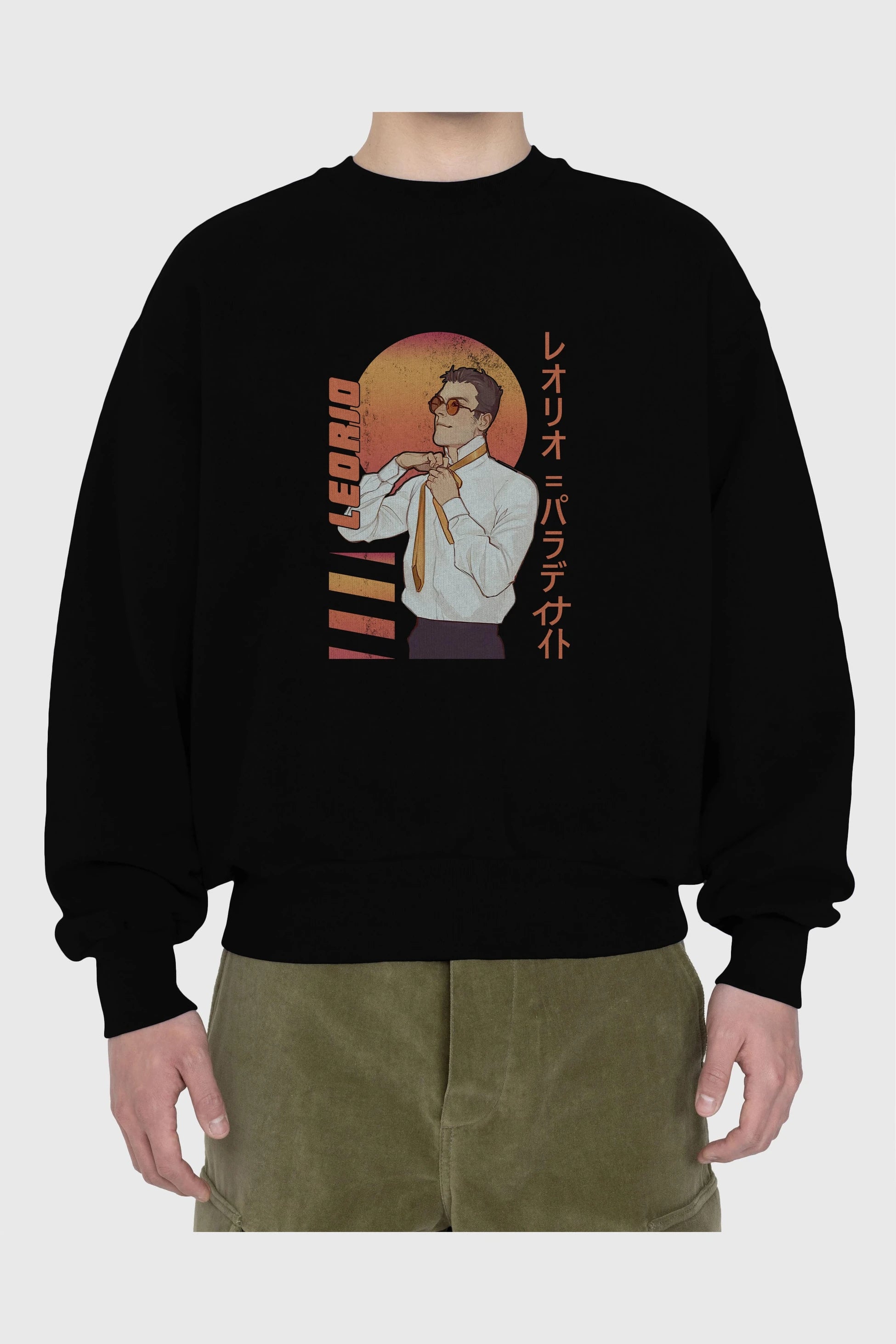 Leorio Paladiknight 5 (2) Anime Ön Baskılı Oversize Sweatshirt Erkek Kadın Unisex