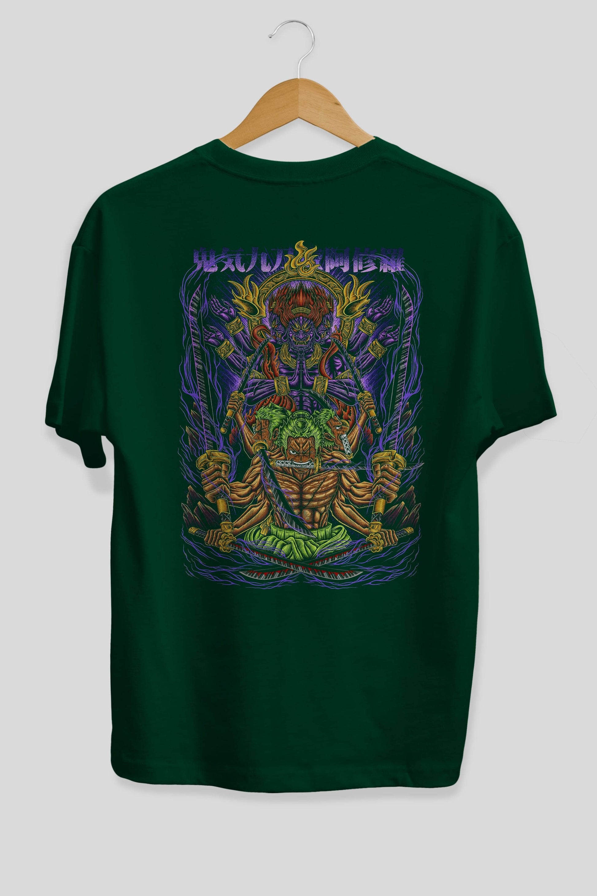 RORONOA ZORO 2 Anime Arka Baskılı Oversize t-shirt Erkek Kadın Unisex