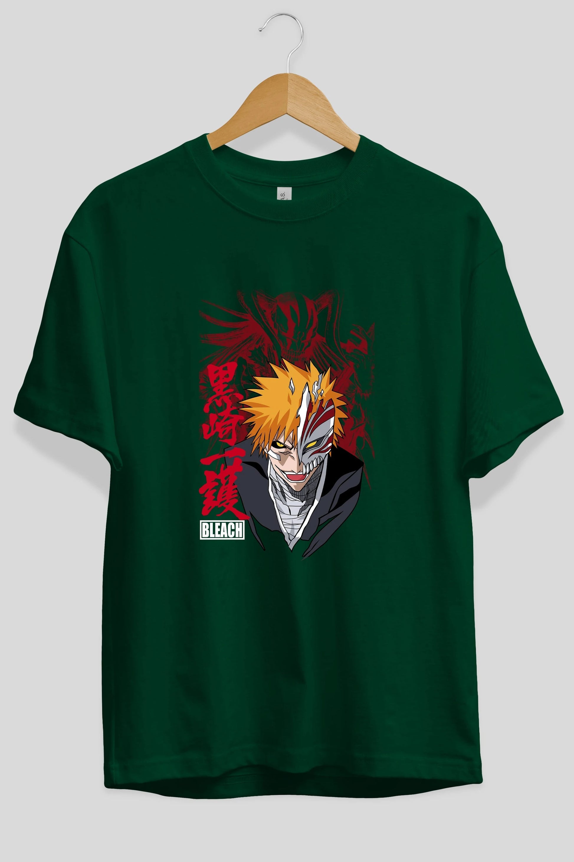 ICHIGO KUROSAKI VIZARD Anime Ön Baskılı Oversize t-shirt %100 pamuk Erkek Kadın Unisex