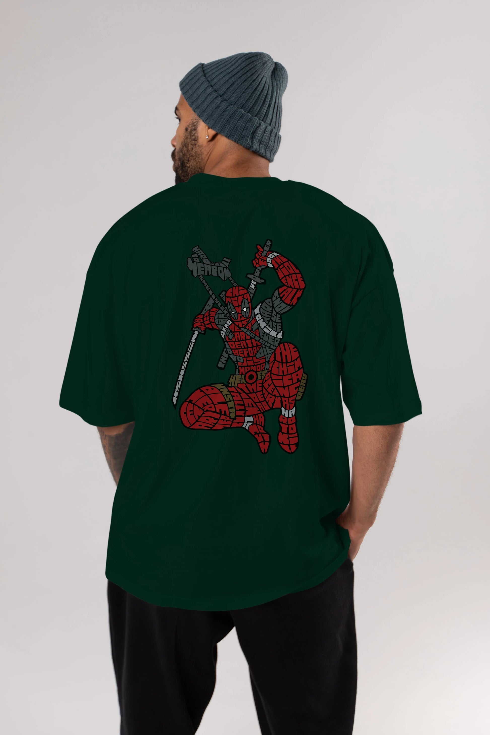 Chimichanga Arka Baskılı Oversize t-shirt %100 pamuk Erkek Kadın Unisex