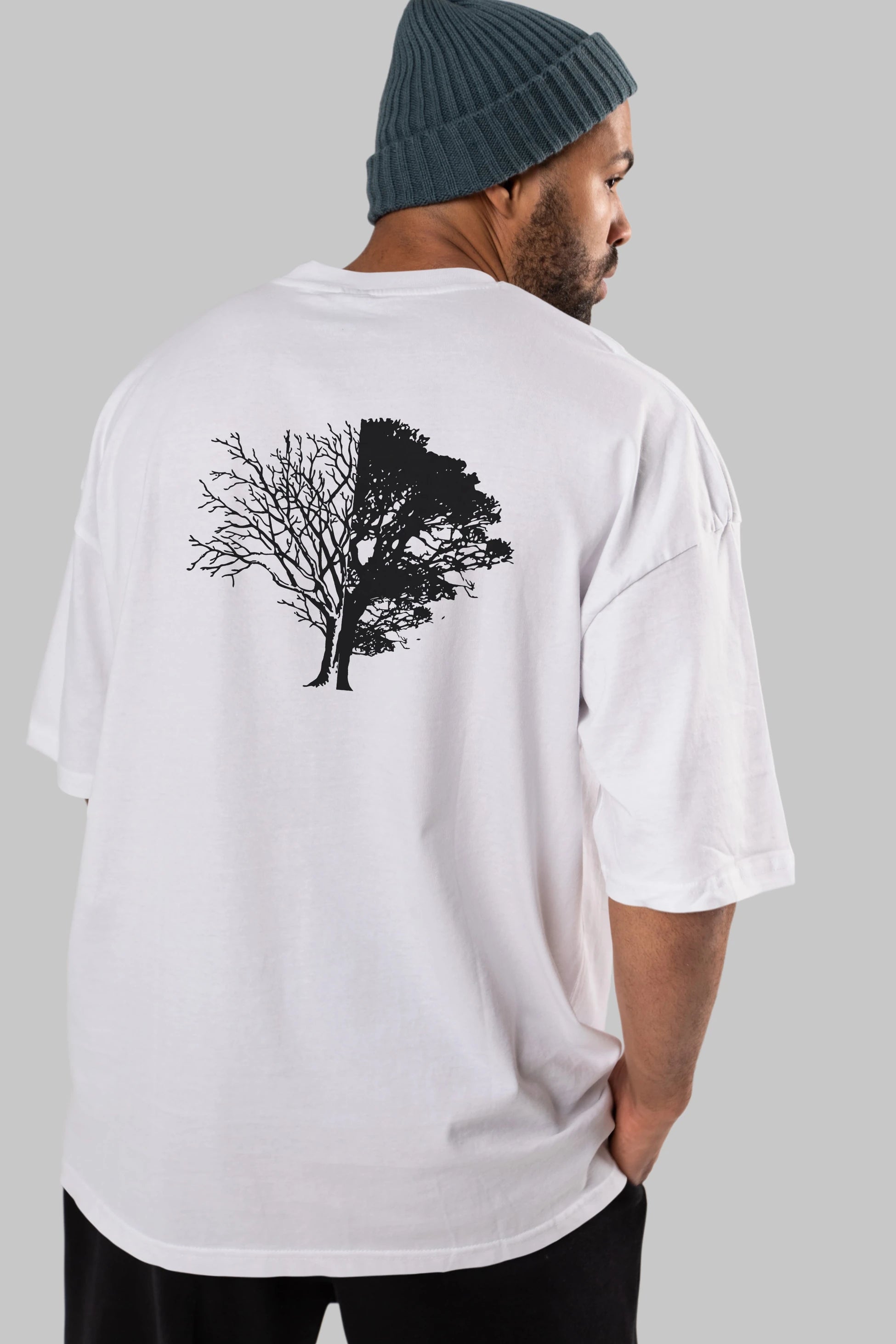 Life And Death Arka Baskılı Oversize t-shirt %100 pamuk Erkek Kadın Unisex