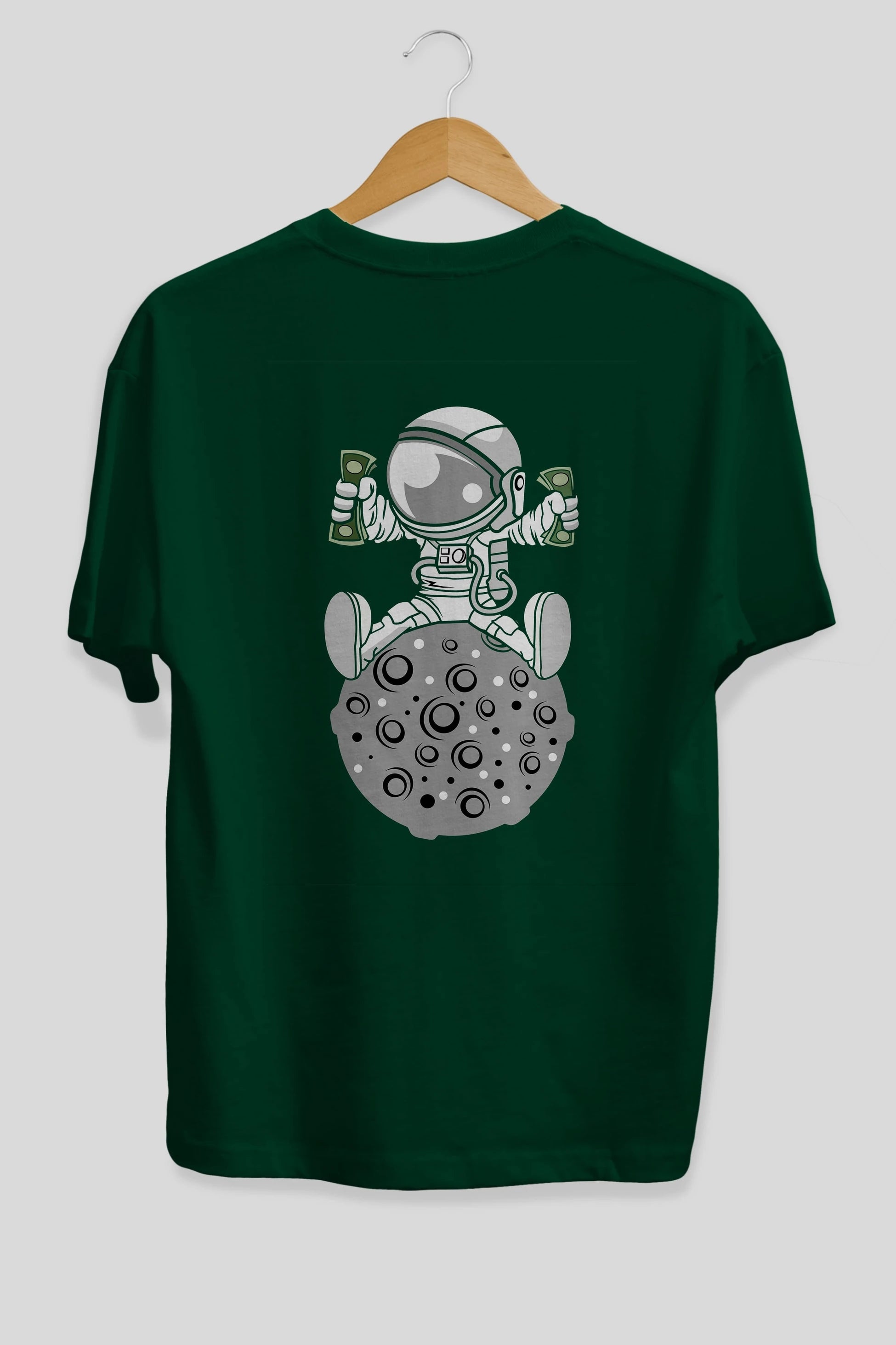 Astronaut Dollar Arka Baskılı Oversize t-shirt Erkek Kadın Unisex %100 Pamuk tişort