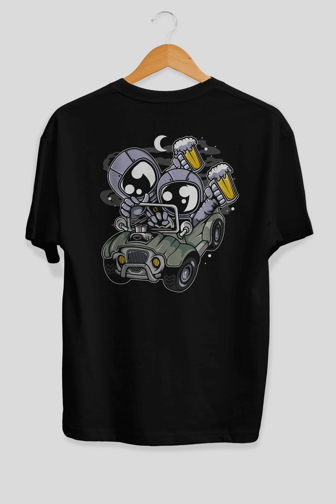 Astronaut Offroad Arka Baskılı Oversize t-shirt Erkek Kadın Unisex