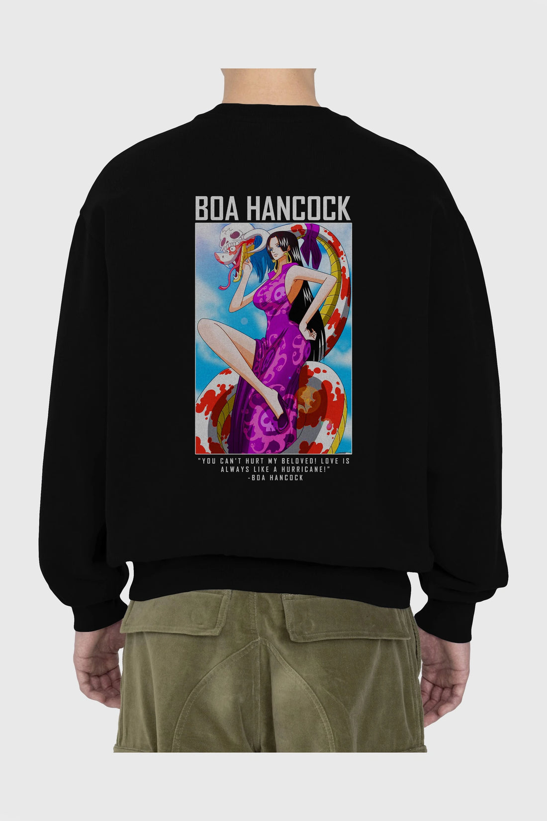 Boa Hancock Arka Baskılı Anime Oversize Sweatshirt Erkek Kadın Unisex
