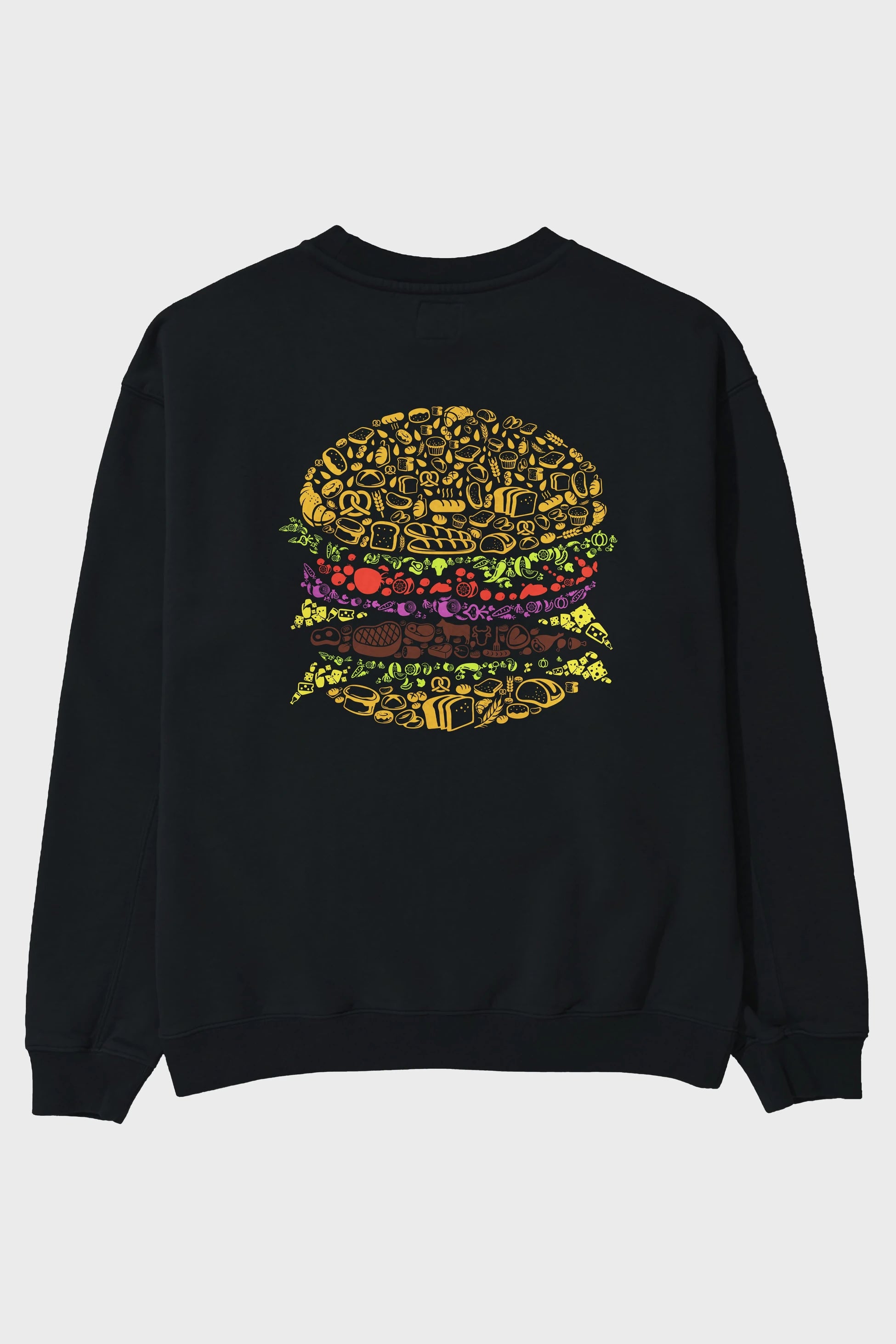 Burger Arka Baskılı Oversize Sweatshirt Erkek Kadın Unisex