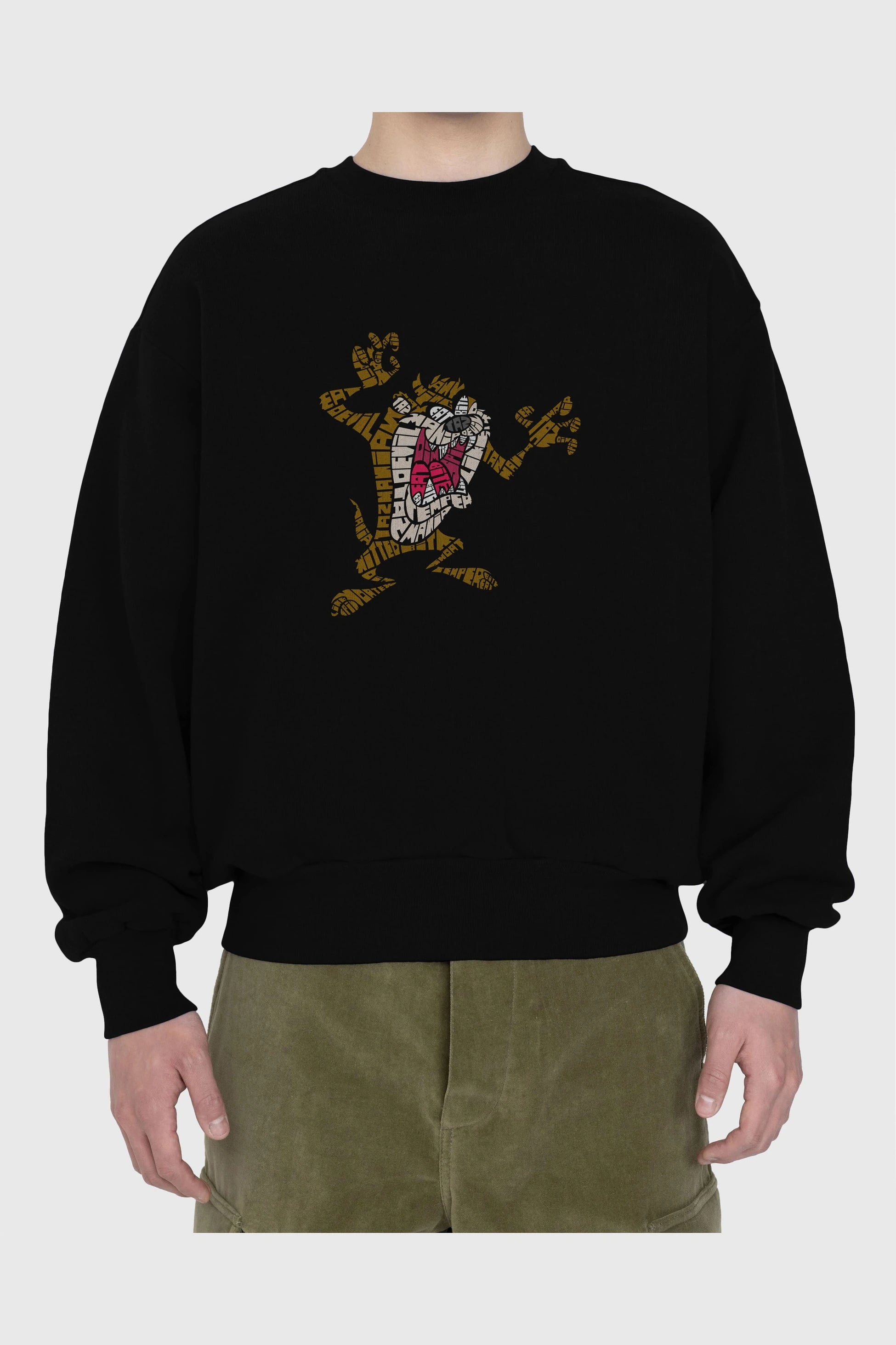Tazmania Ön Baskılı Oversize Sweatshirt Erkek Kadın Unisex
