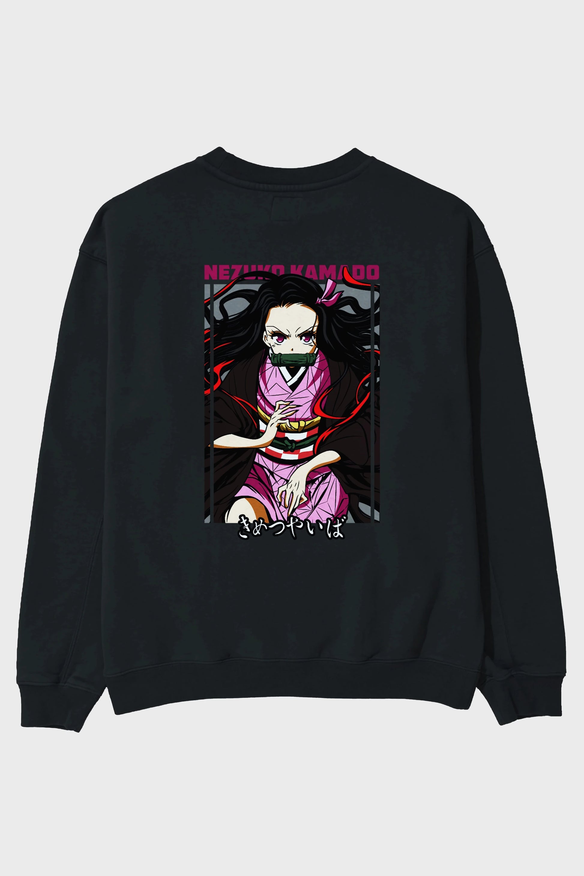 Nezuko Kamado 1 Anime Arka Baskılı Oversize Sweatshirt Erkek Kadın Unisex