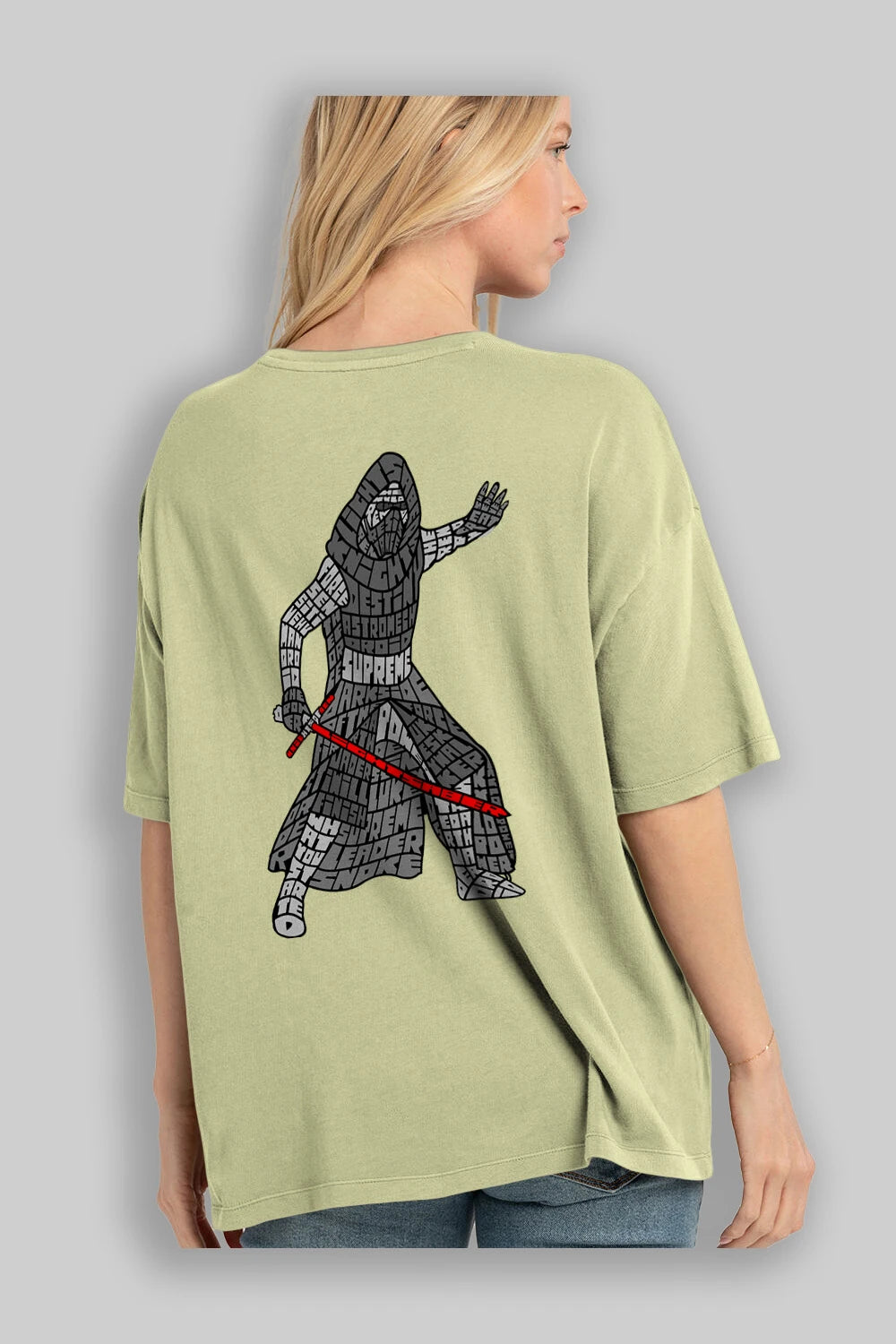 Kylo Arka Baskılı Oversize t-shirt %100 pamuk Erkek Kadın Unisex