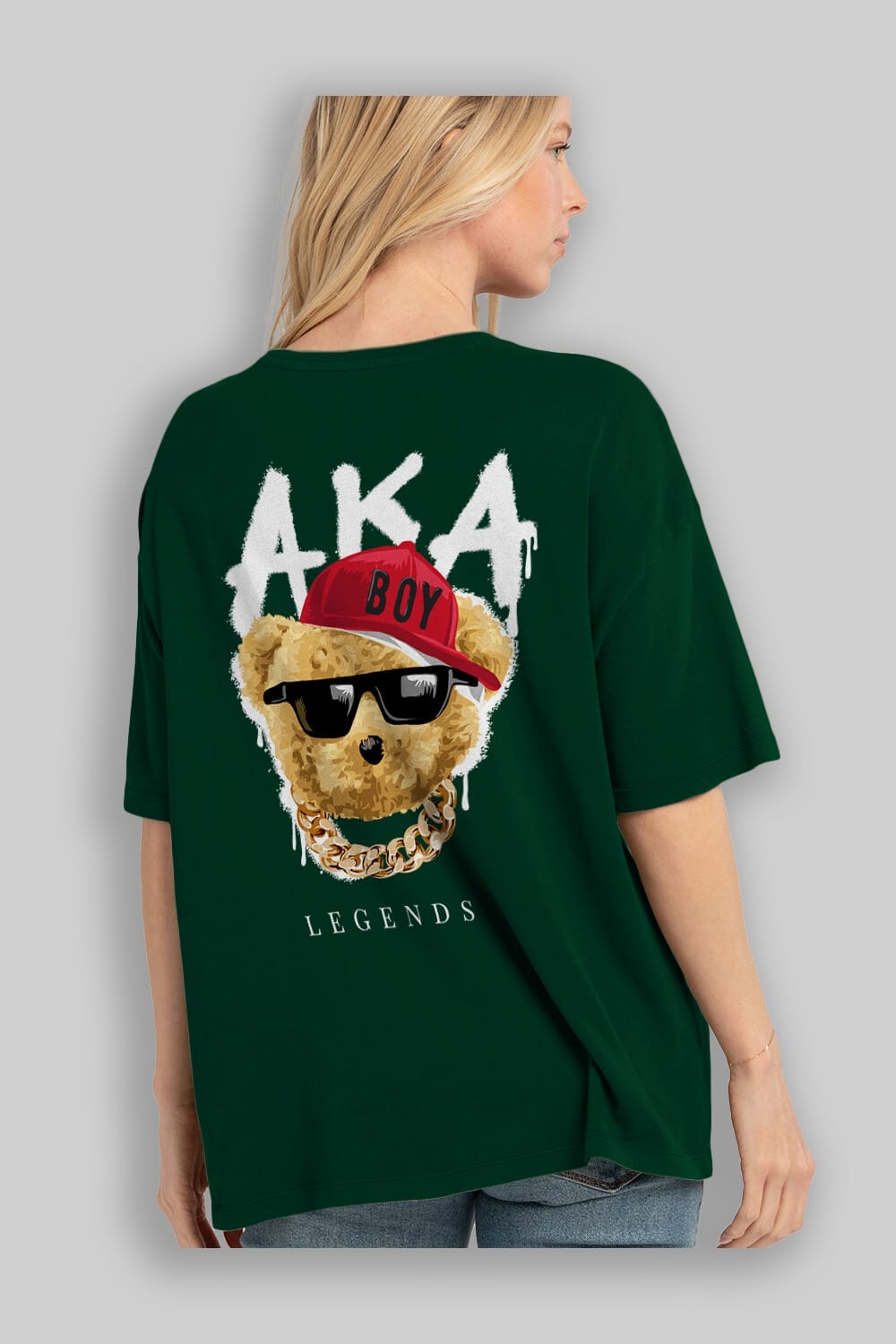 Teddy Bear Legends Arka Baskılı Oversize t-shirt Erkek Kadın Unisex %100 Pamuk