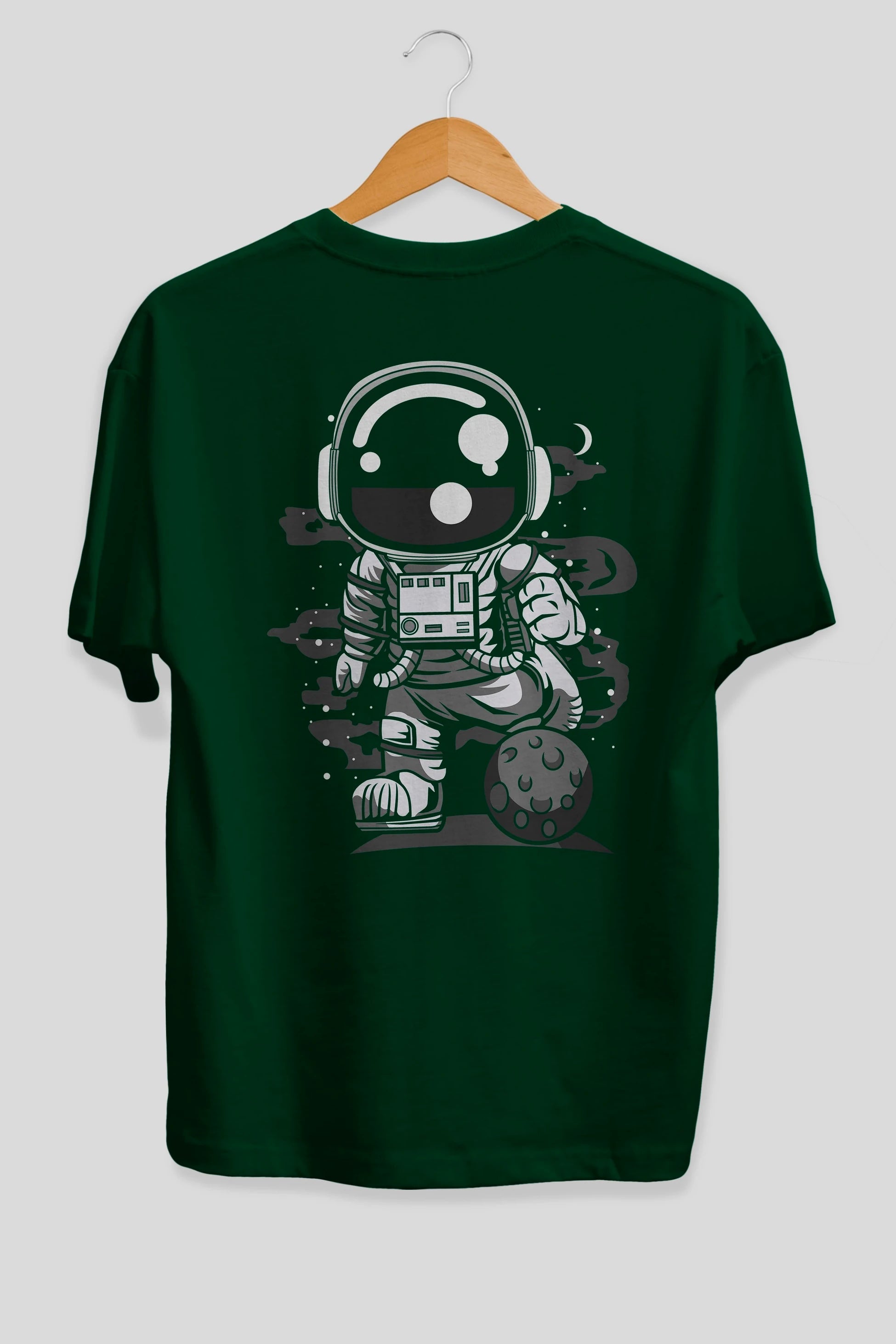 Astronaut Soccer Arka Baskılı Oversize t-shirt Erkek Kadın Unisex