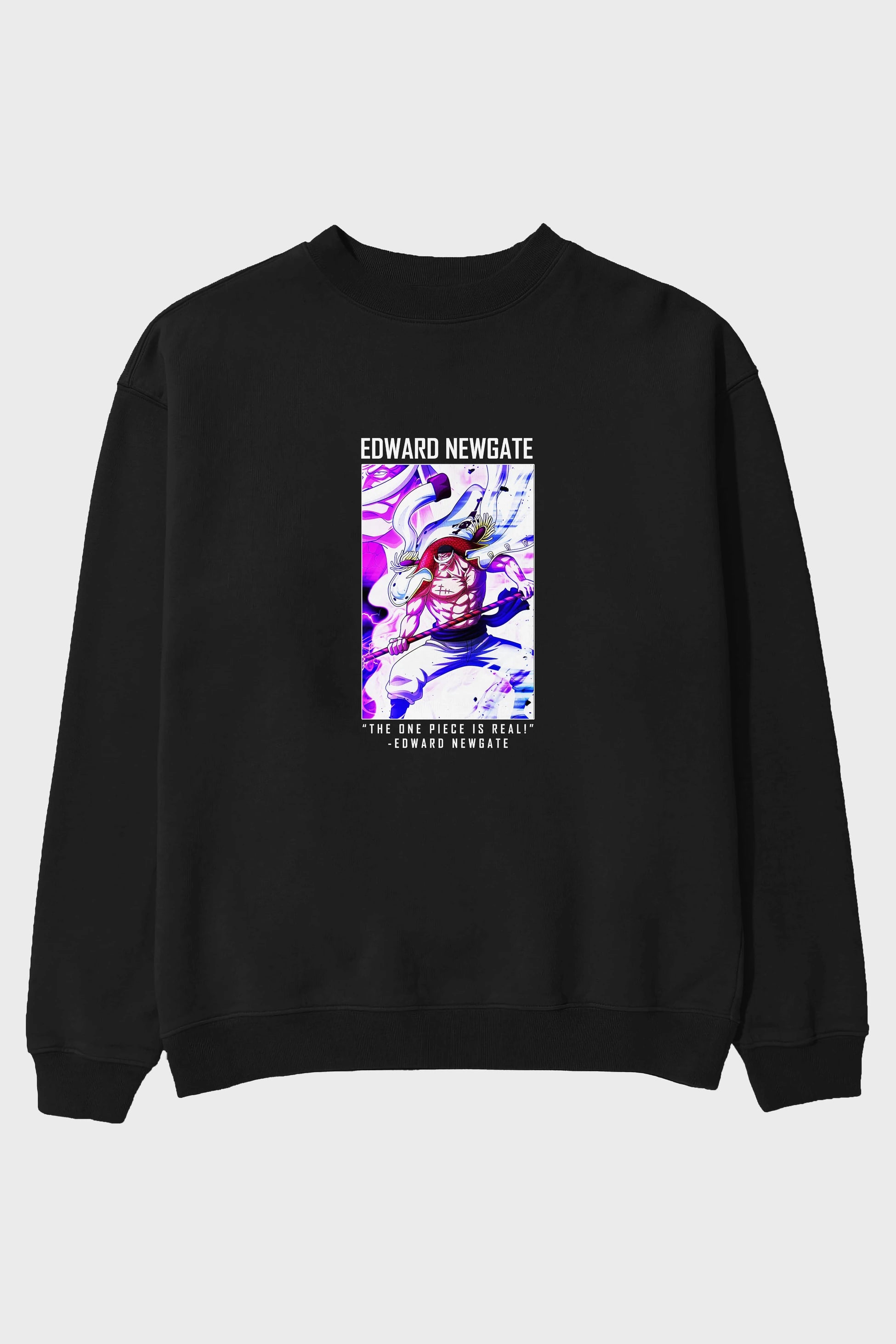 Edward Newgate Ön Baskılı Anime Oversize Sweatshirt Erkek Kadın Unisex