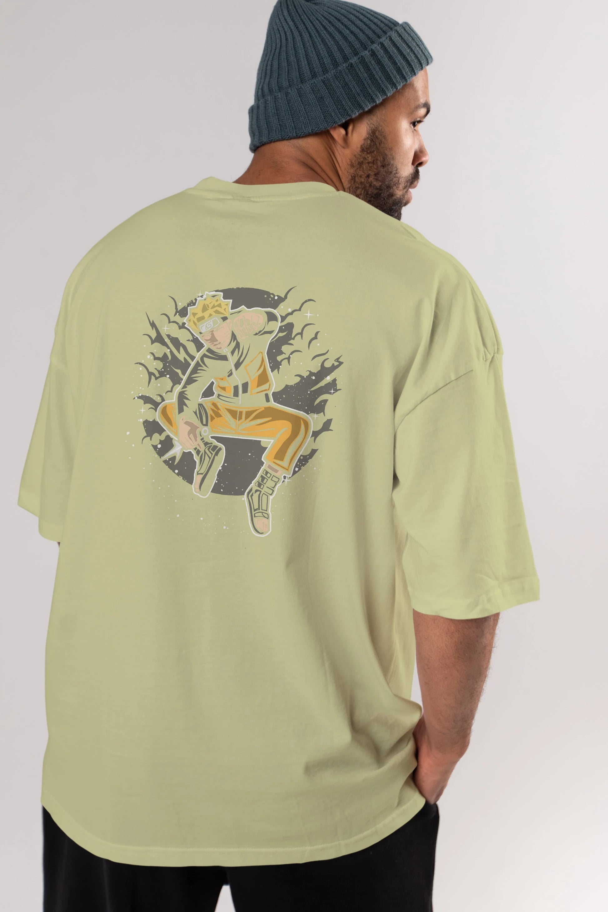NARUTO Arka Baskılı Oversize t-shirt Erkek Kadın Unisex %100 Pamuk