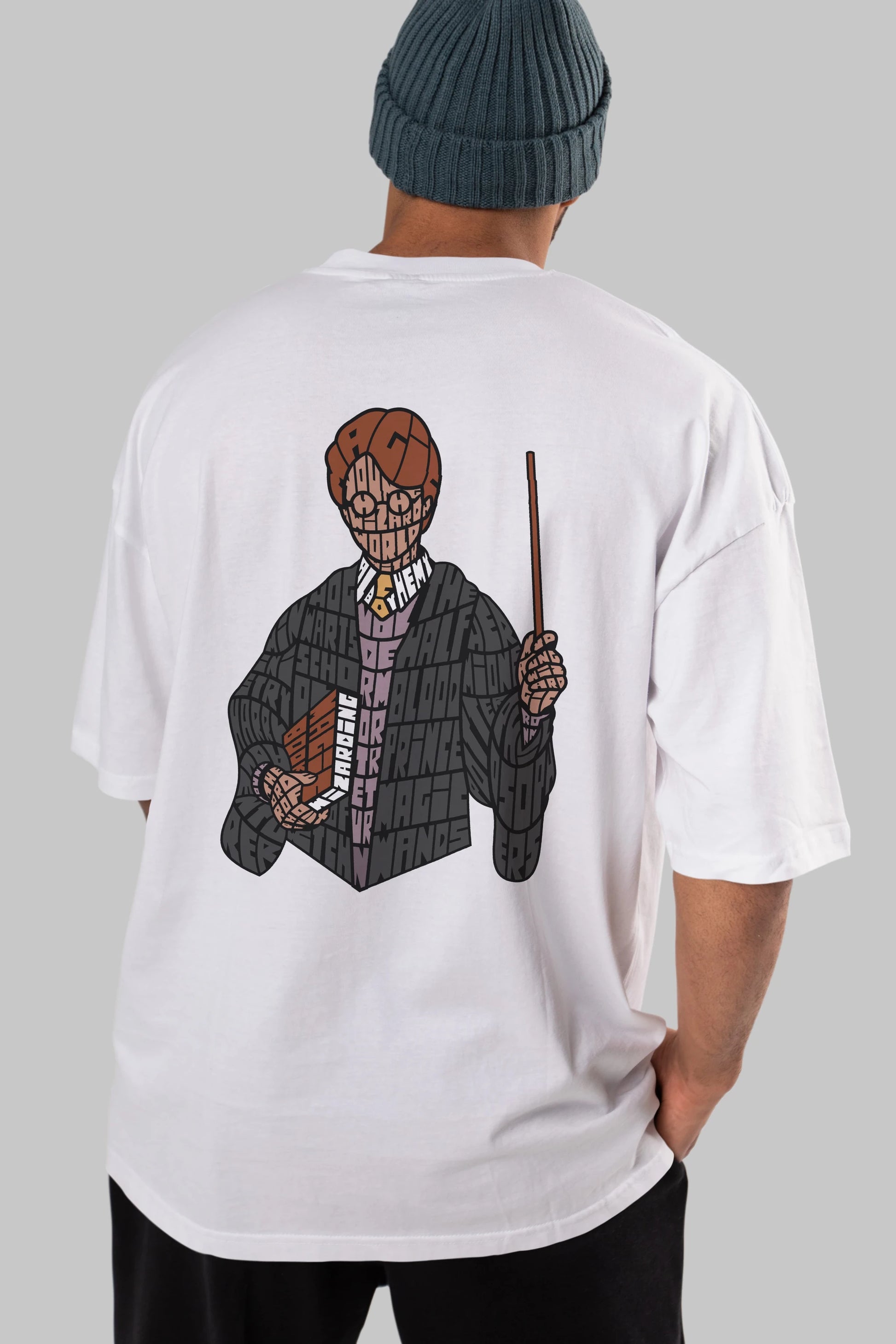 Harry Arka Baskılı Oversize t-shirt %100 pamuk Erkek Kadın Unisex