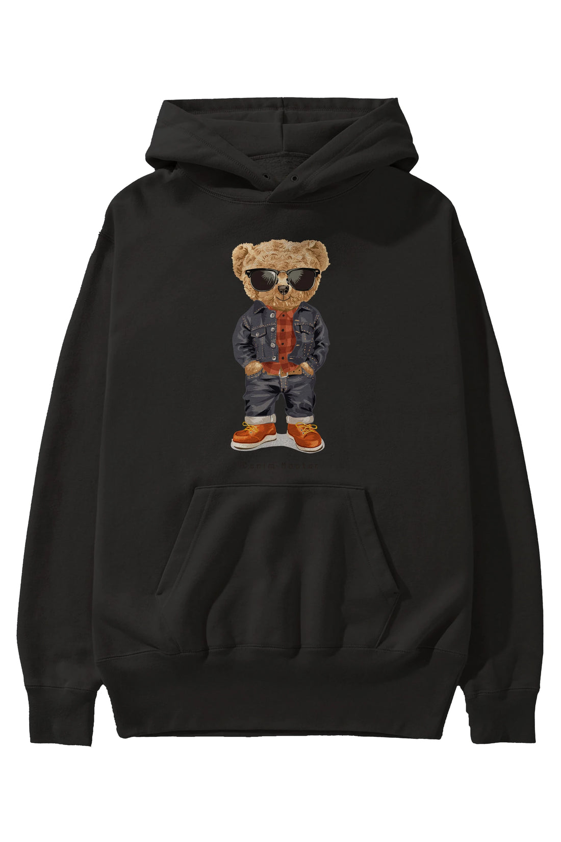 Teddy Bear Tarz Ön Baskılı Hoodie Oversize Kapüşonlu Sweatshirt Erkek Kadın Unisex