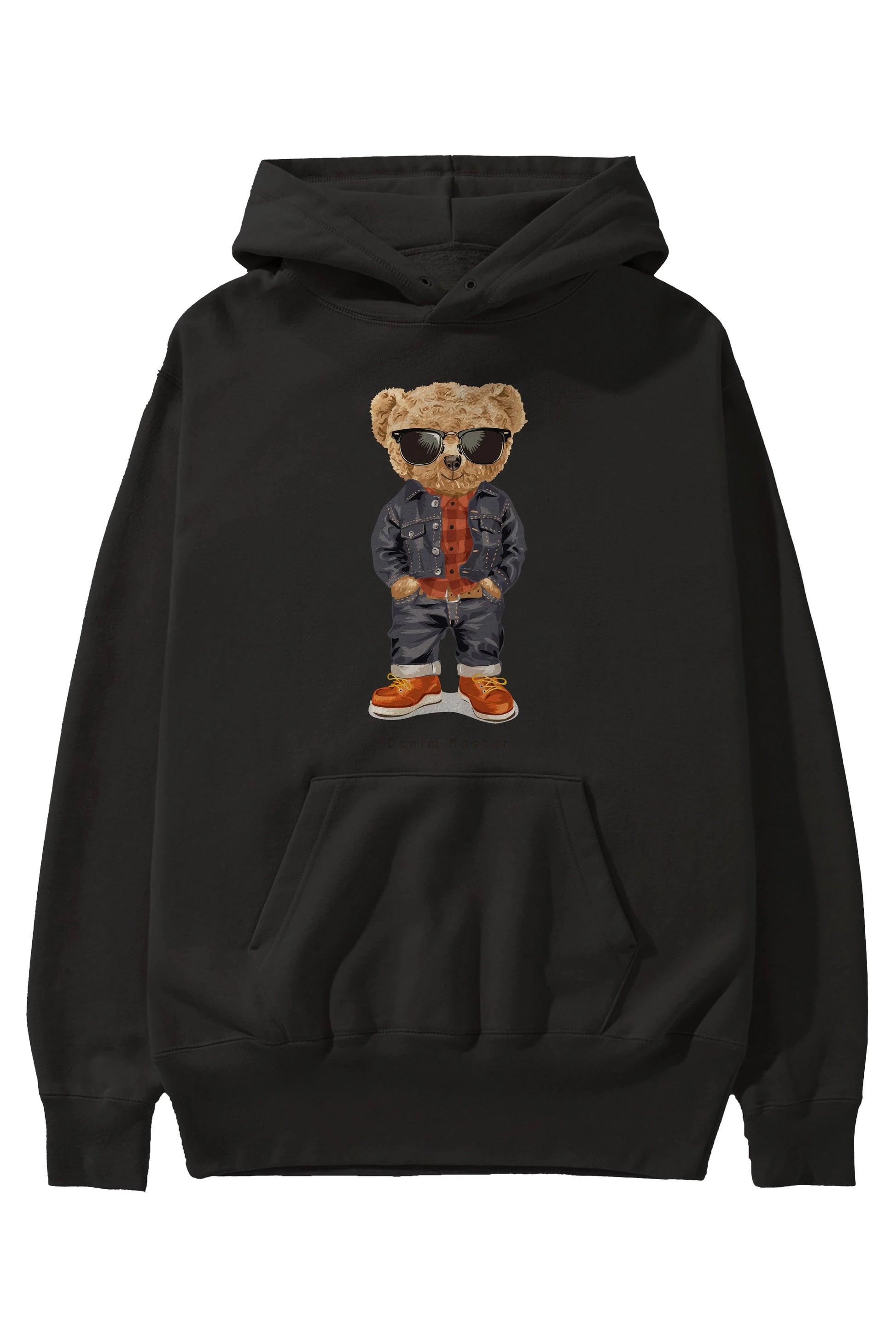 Teddy Bear Tarz Ön Baskılı Hoodie Oversize Kapüşonlu Sweatshirt Erkek Kadın Unisex