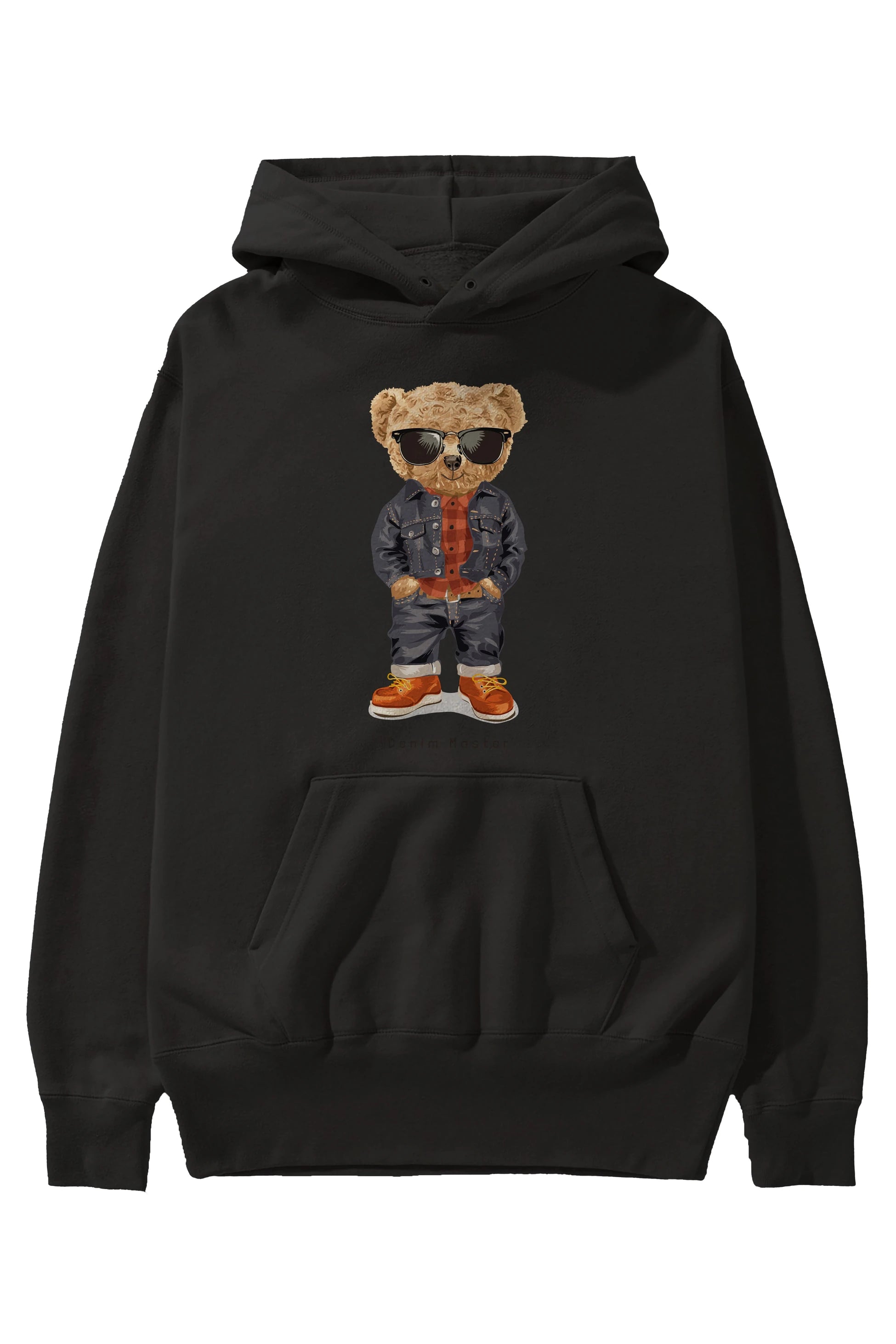 Teddy Bear Tarz Ön Baskılı Hoodie Oversize Kapüşonlu Sweatshirt Erkek Kadın Unisex