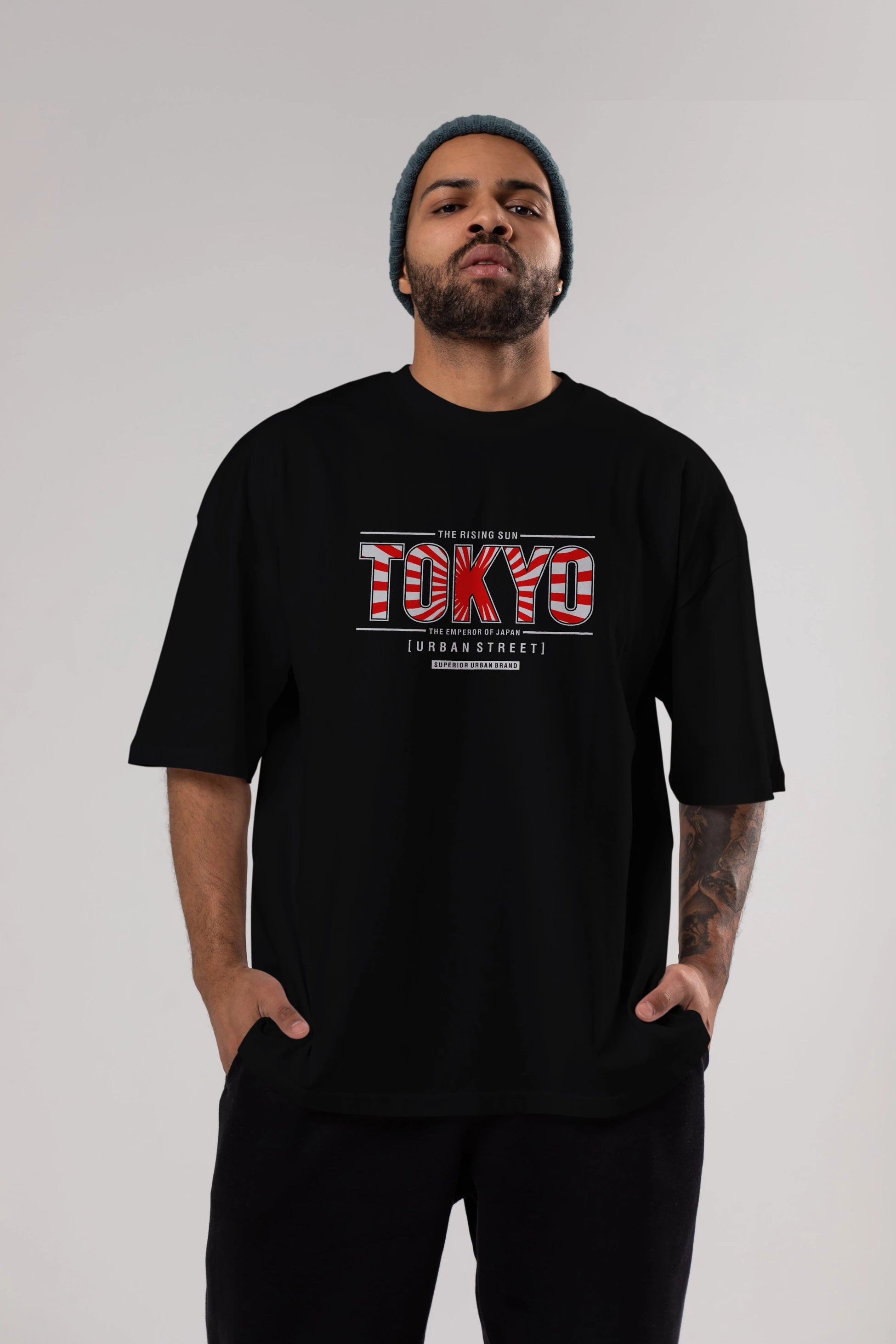 Tokyo Ön Baskılı Oversize t-shirt Erkek Kadın Unisex