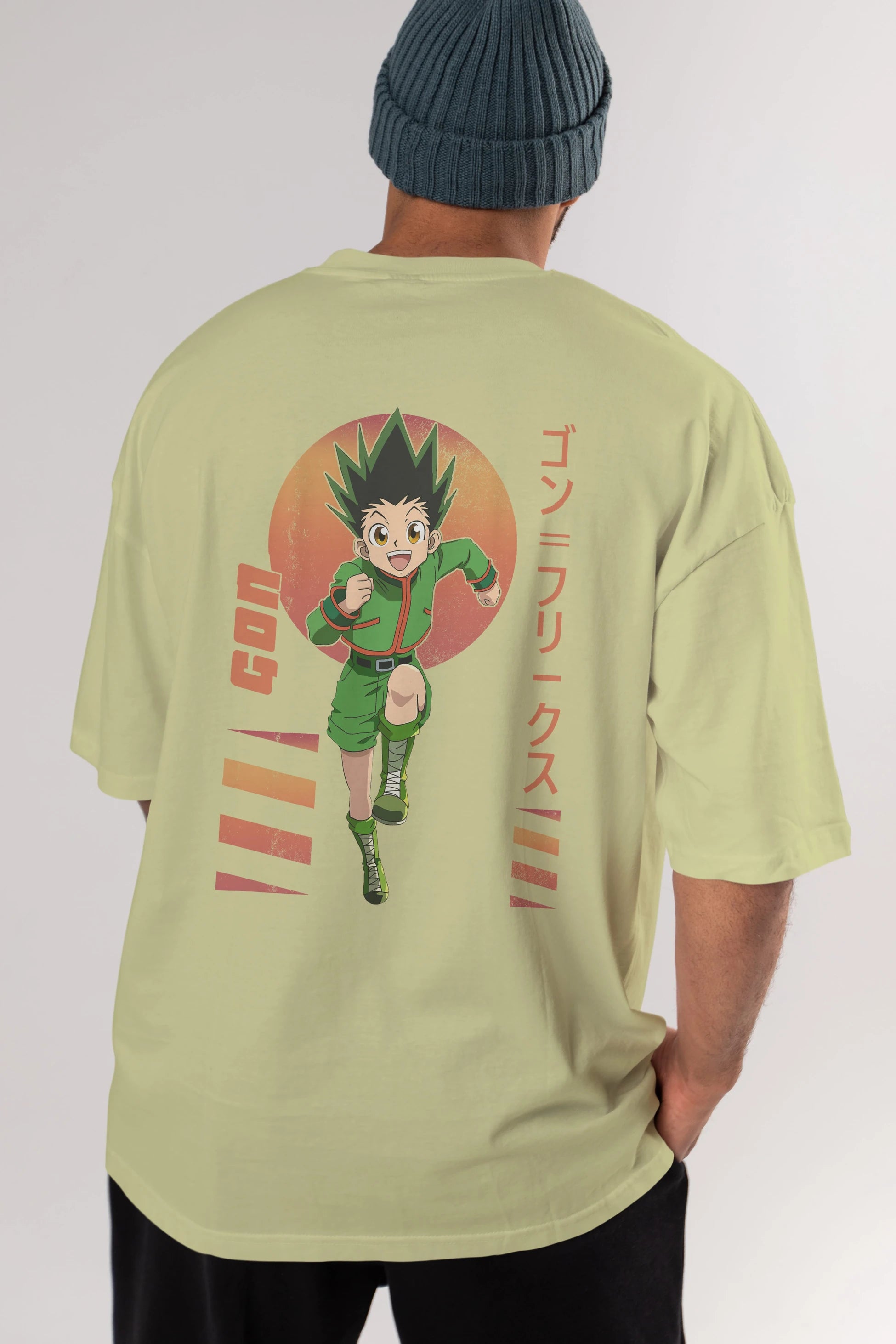 Gon Freecss HUNTER X HUNTER 2 Anime Arka Baskılı Oversize t-shirt Erkek Kadın Unisex