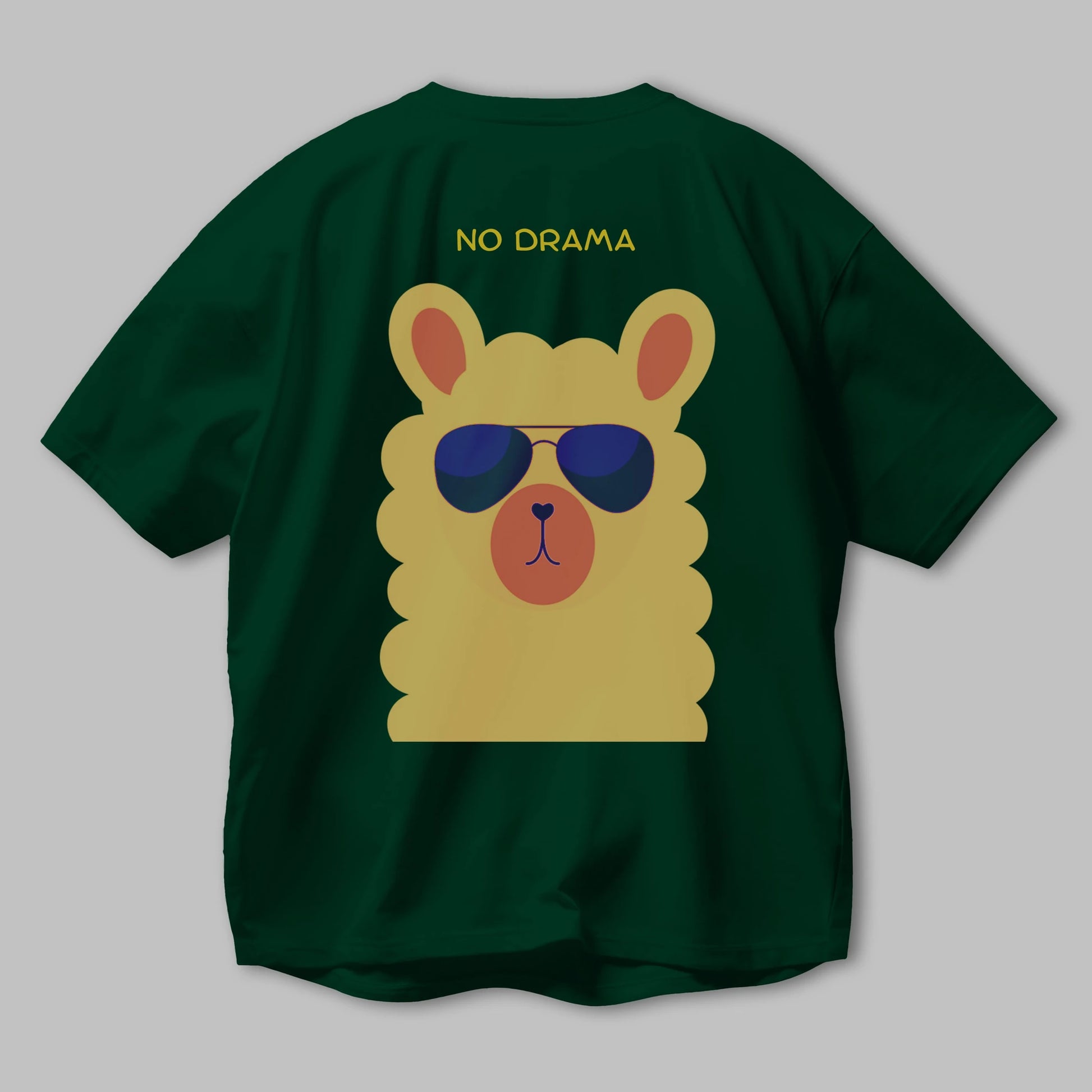 No Drama Yazılı Lama Arka Baskılı Oversize t-shirt Erkek Kadın Unisex