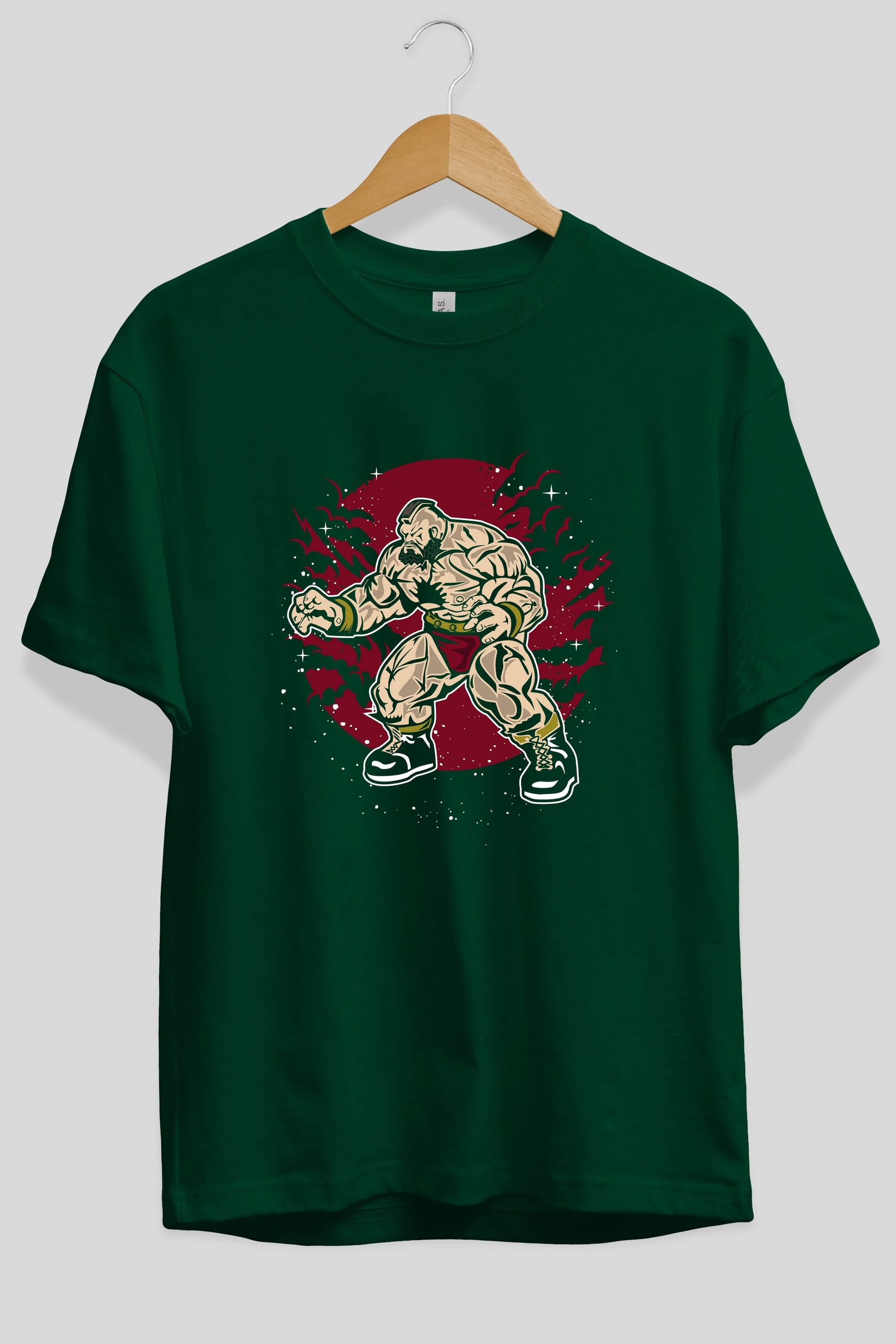 ZANGGIEF Ön Baskılı Oversize t-shirt Erkek Kadın Unisex %100 Pamuk tişort