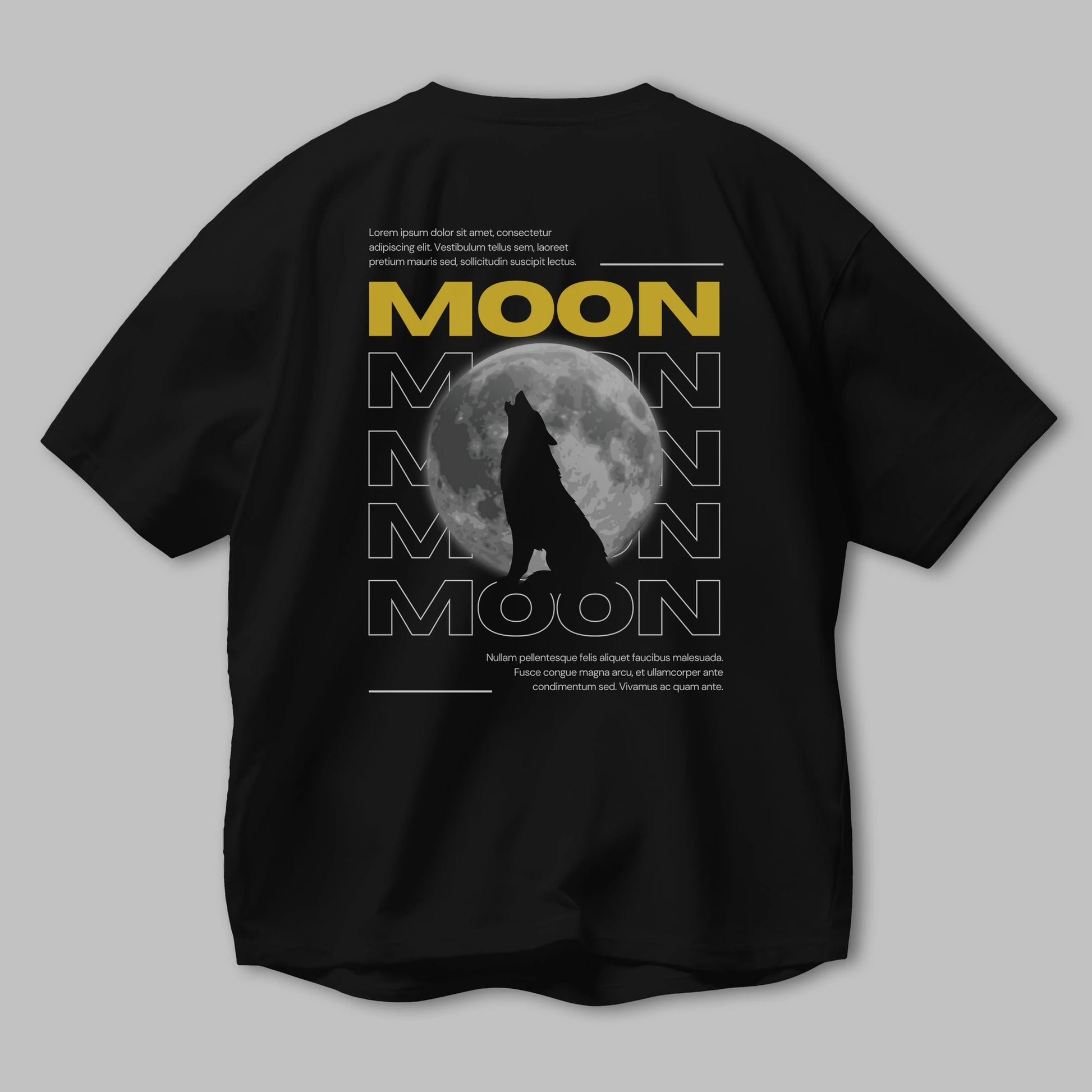 Moon Arka Baskılı Oversize t-shirt Erkek Kadın Unisex