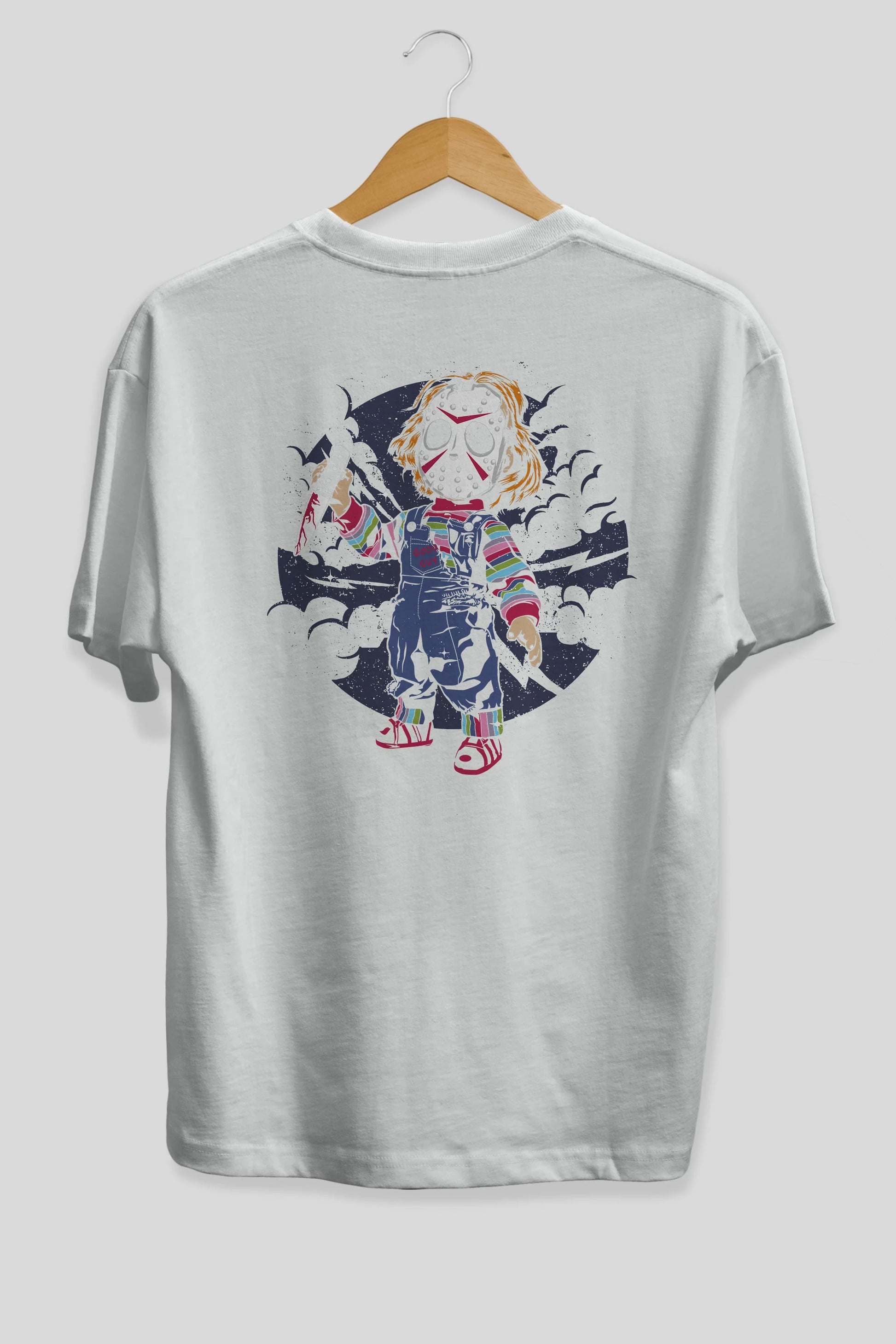 Chucky Arka Baskılı Oversize t-shirt Erkek Kadın Unisex %100 Pamuk