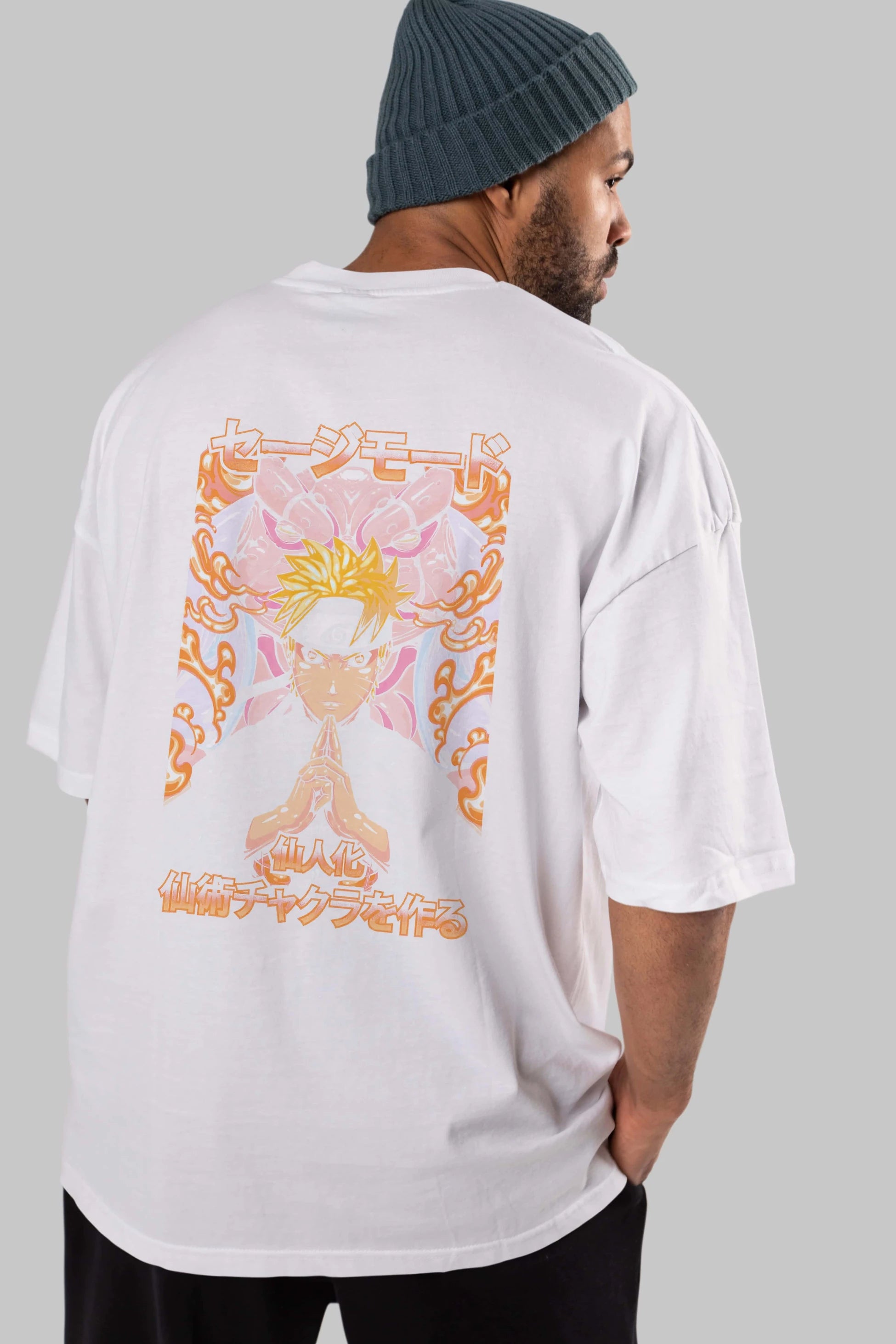 NARUTO (10) Anime Arka Baskılı Oversize t-shirt Erkek Kadın Unisex